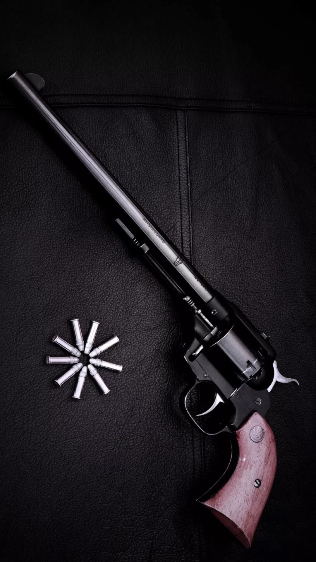 1080x1920 Revolver Gun Dark Background #iPhone #6 #wallpaper