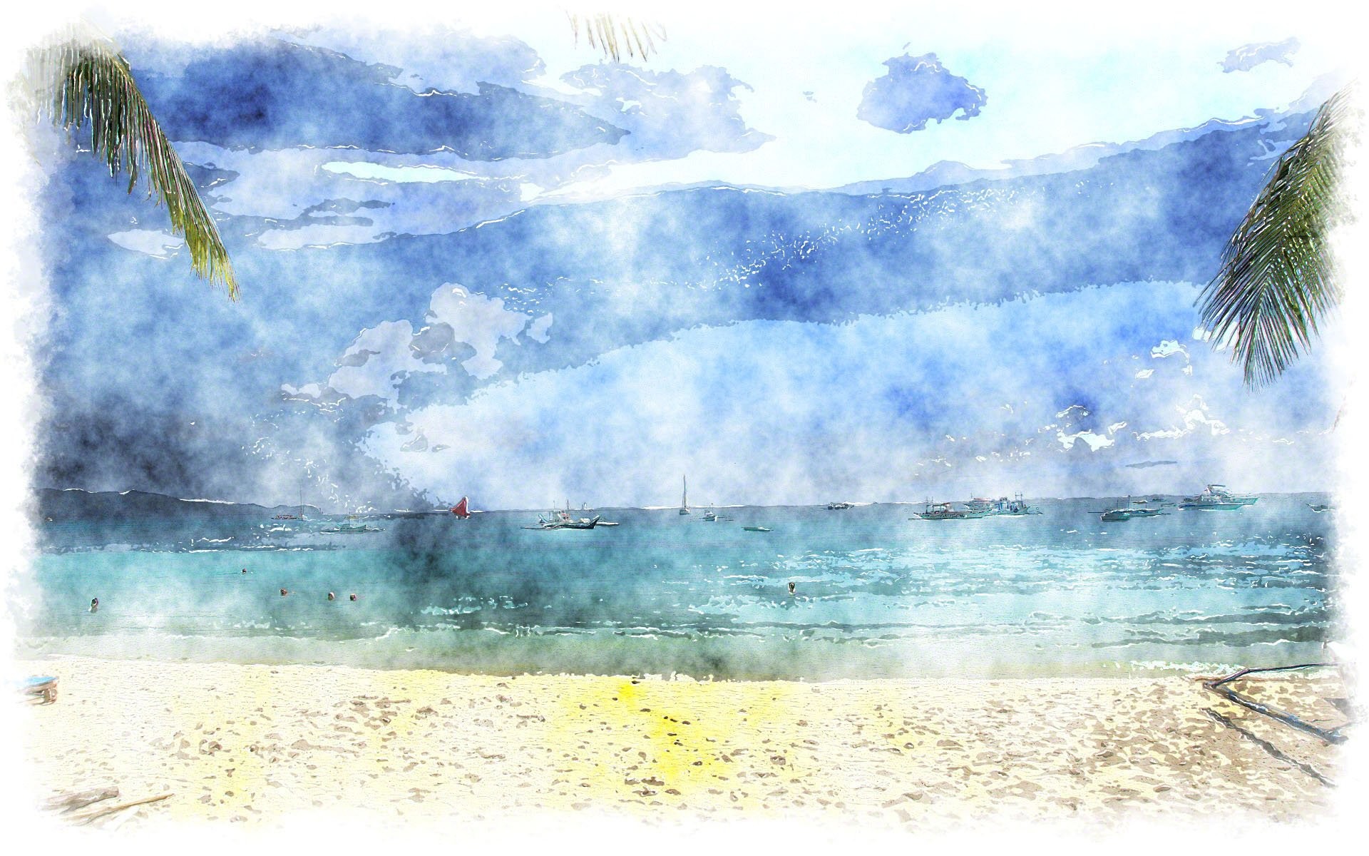 1920x1200 Watercolor Scenery