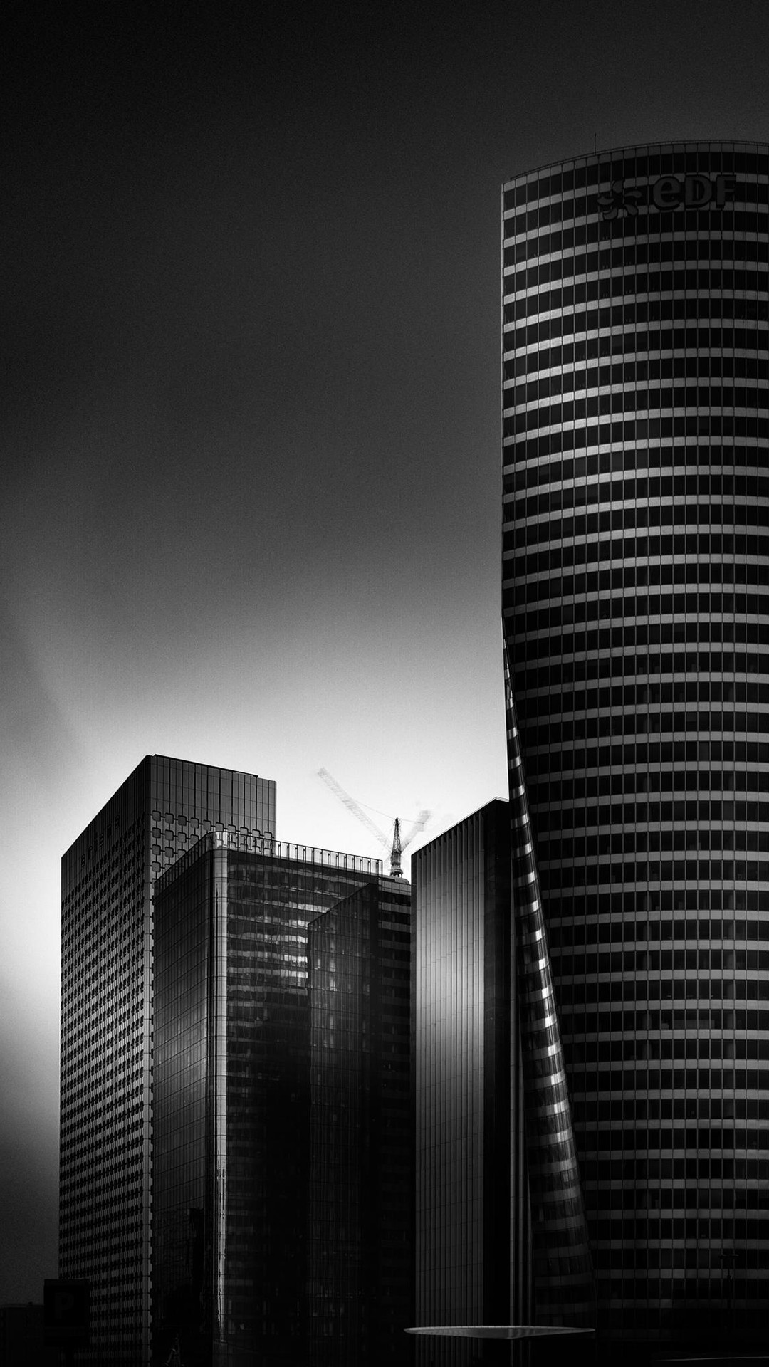 1080x1920 Black And White City Office Buildings iPhone 6 Plus HD Wallpaper