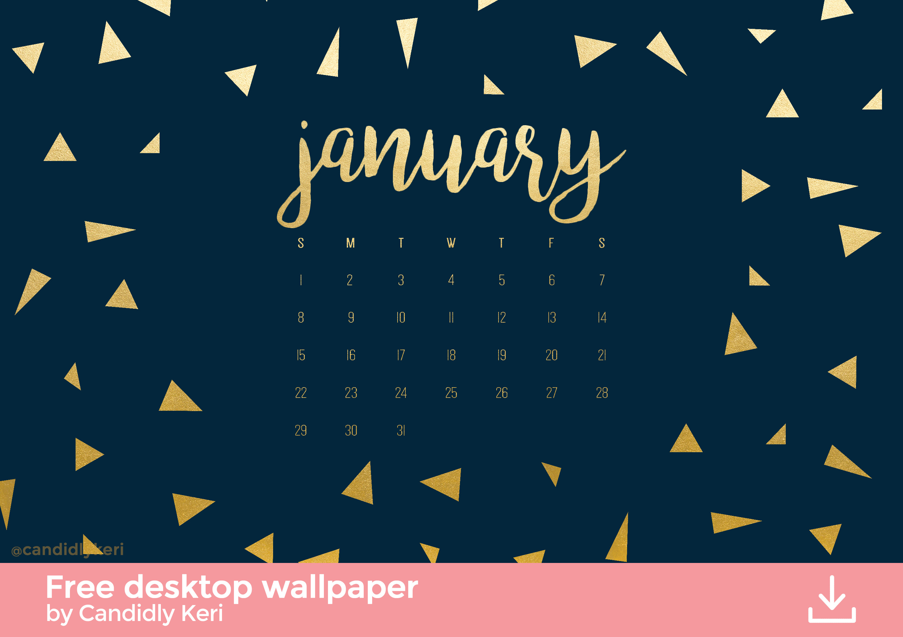 2880x2030 Navy and gold foil triangles January calendar 2017 wallpaper you can  download for free on the
