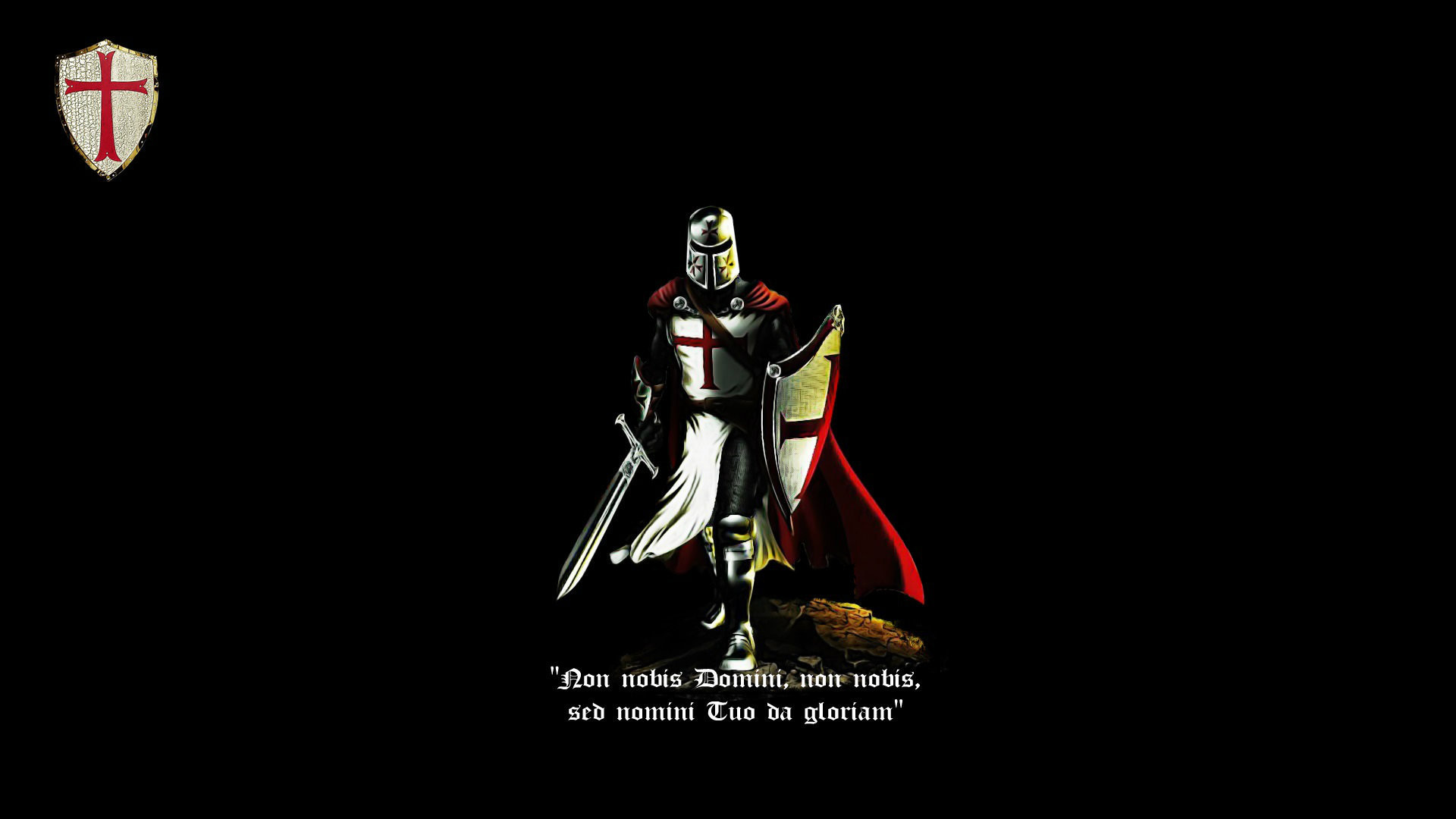 1920x1080 Knight, cross, knight templar, latin, crusader, cattolic, black, red