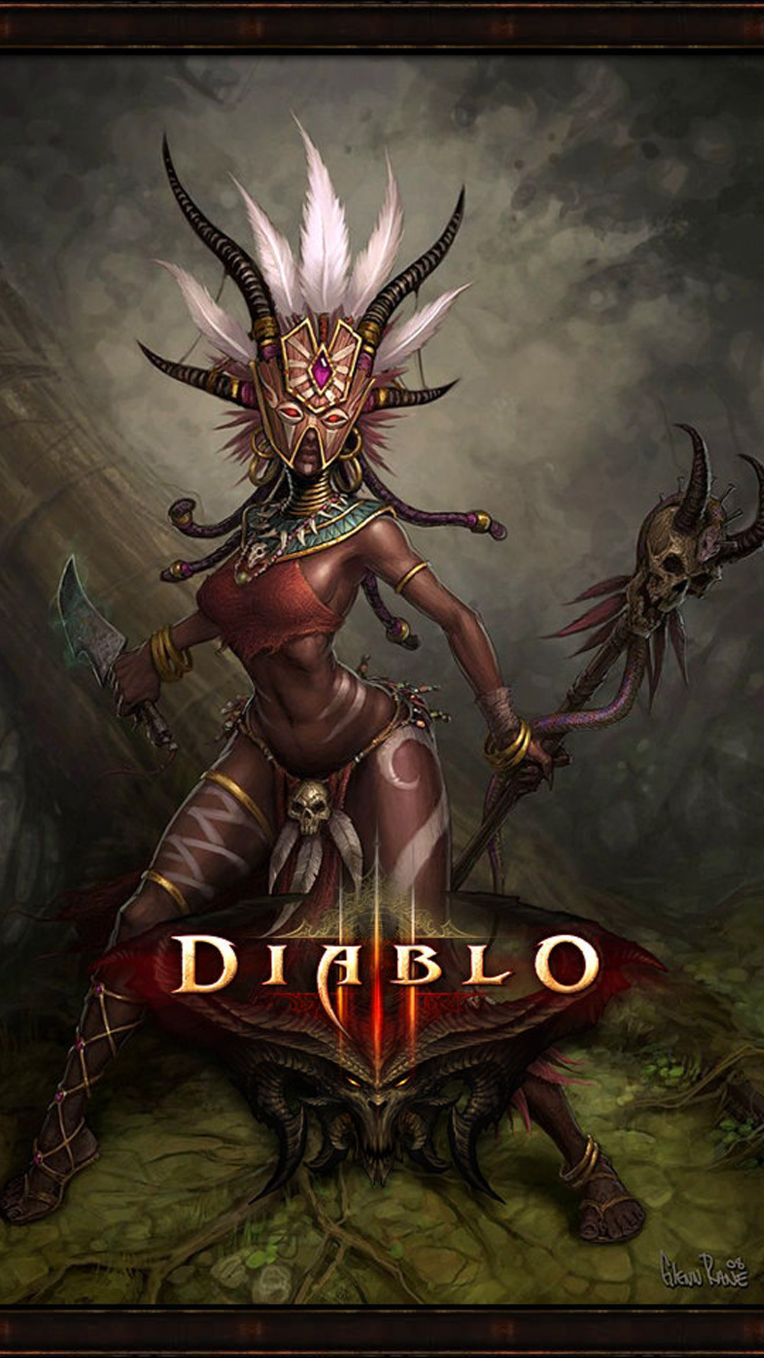 1080x1920 iPhone 6 plus Diablo 3 witch doctor female Games wallpaper