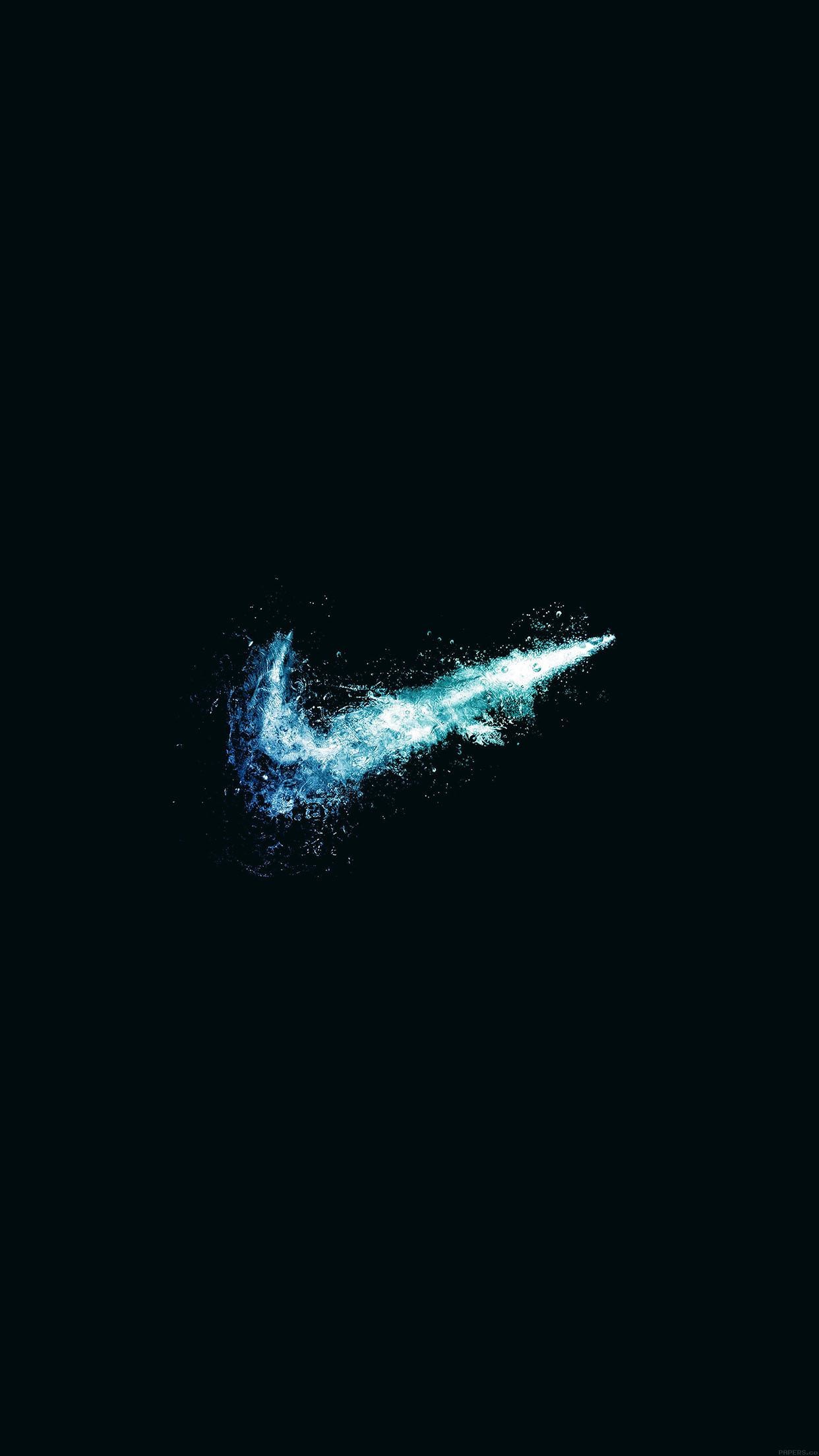 1242x2208 Wallpaper Nike Water Logo Dark Minimal