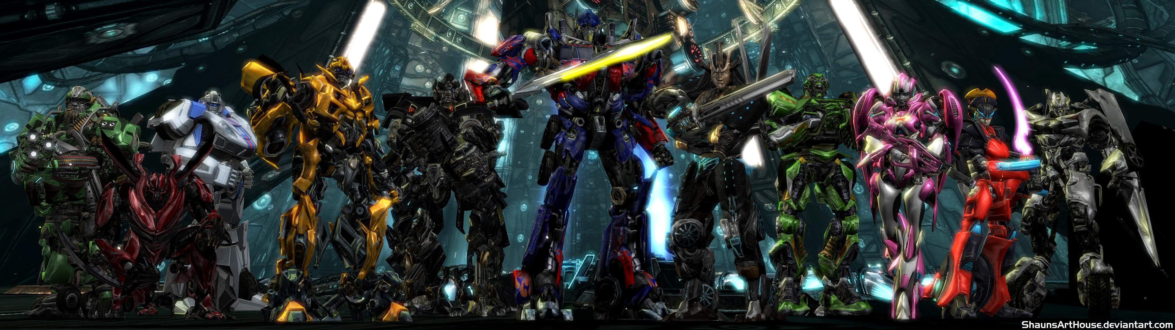 3840x1080 ... Transformers G1- Autobots Dual Screen Wallpaper by ShaunsArtHouse