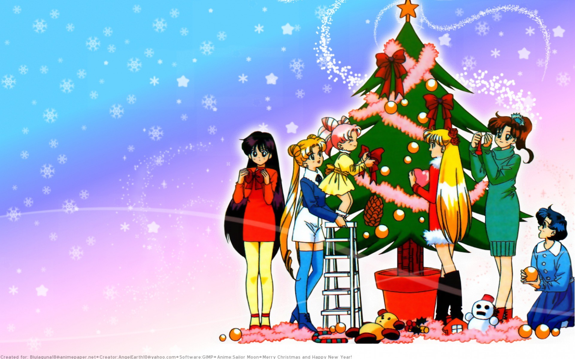Sailor Moon Christmas Wallpaper.
