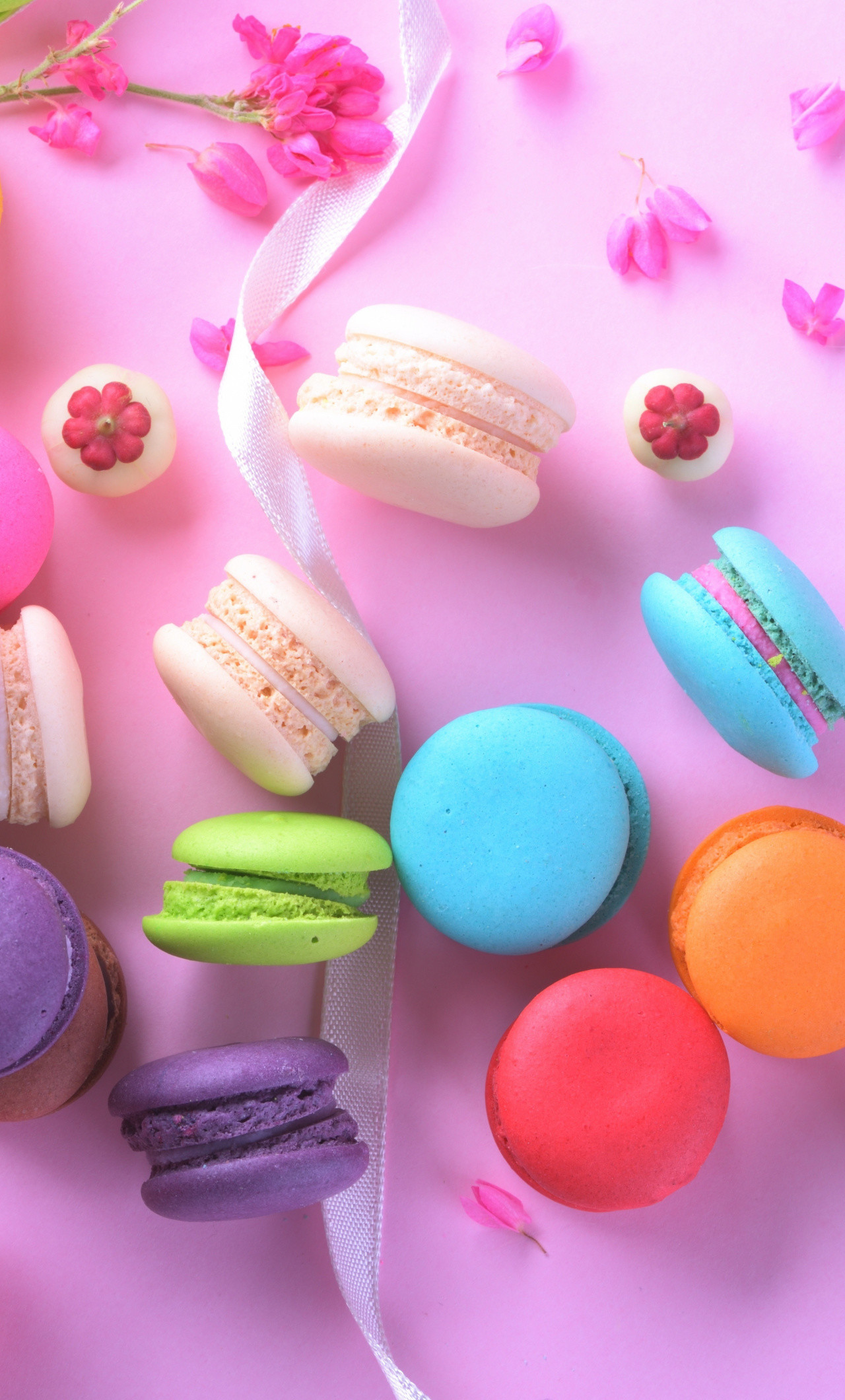 1280x2120 Macarons, sweets, food, colorful,  wallpaper