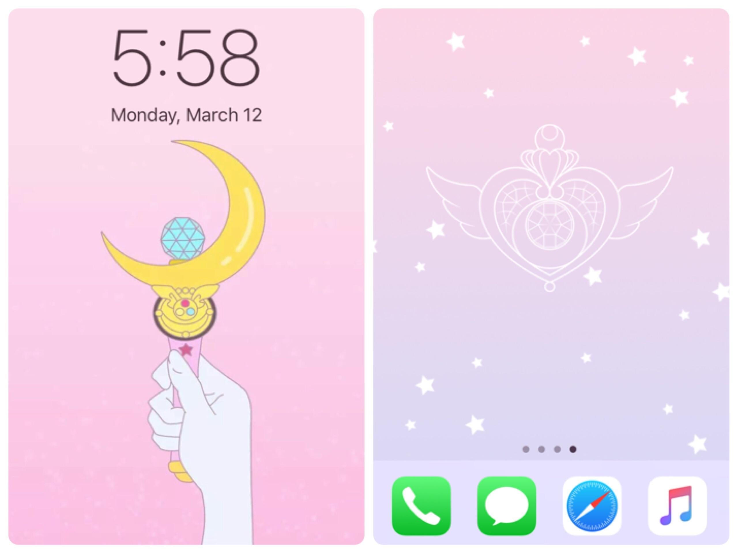 2560x1920 Fan WorkAnyone else have their phone background Sailor Moon themed? This is  what I currently have!