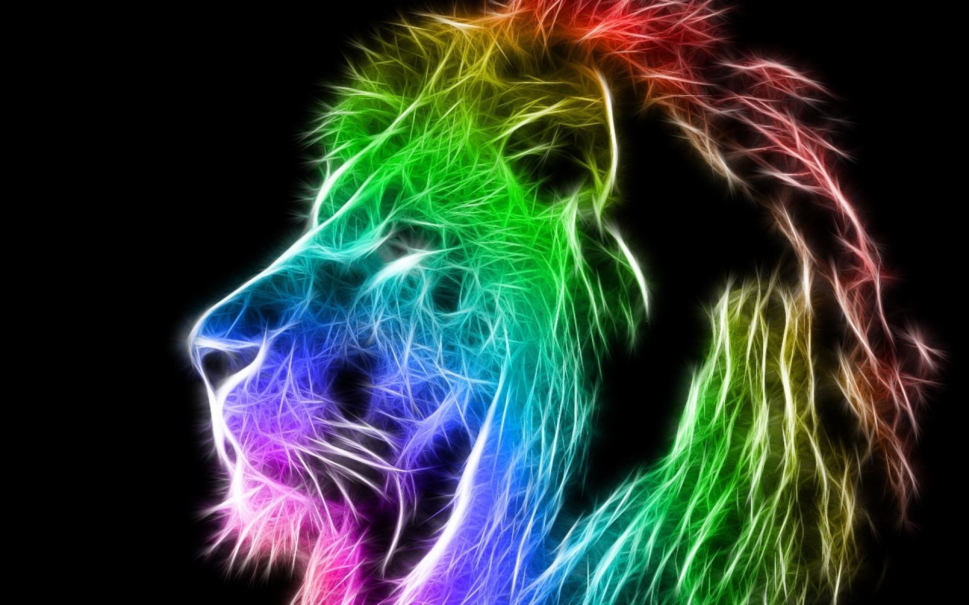 Lion Portrait Colorful Art Wildlife Digital Downloads Desktop - Etsy