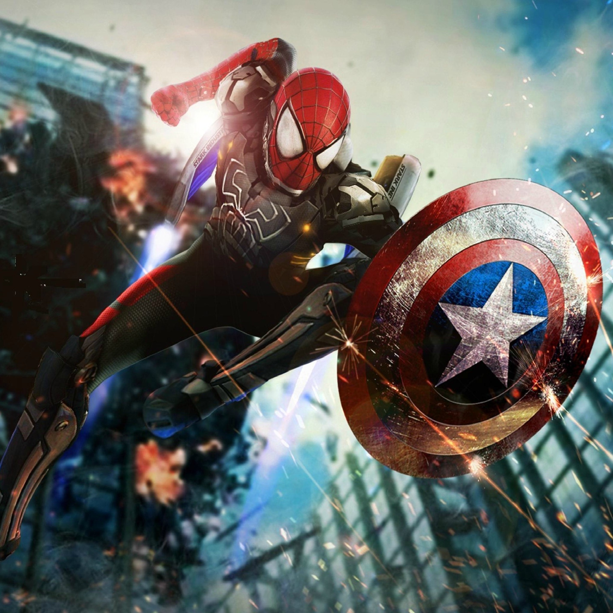 2048x2048 Download Spider Man Civil War 2048 x 2048 Wallpapers - 4634683 - captain  america civil war spiderman ironman superhero | mobile9