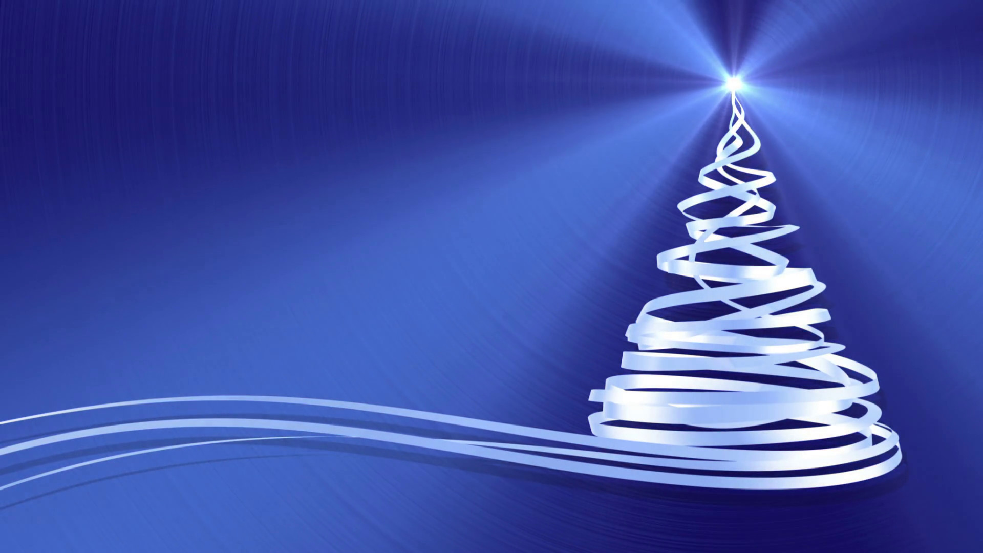 1920x1080 Christmas Tree From White Tapes Over Blue Metal Background. 3D Animation.  Motion Background - Storyblocks Video