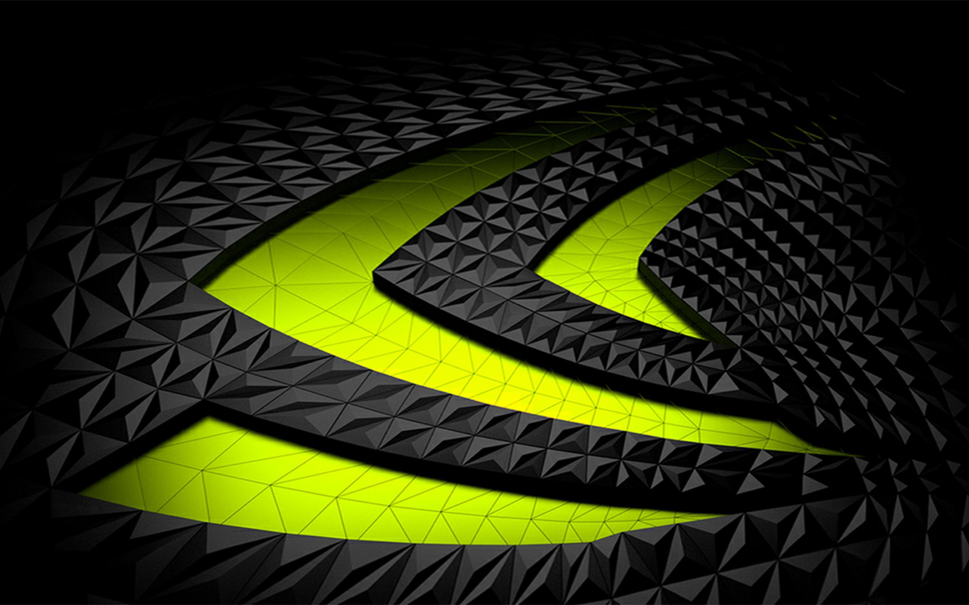 1920x1200 Nvidia, Neon green emblem, Nvidia logo, black 3d background