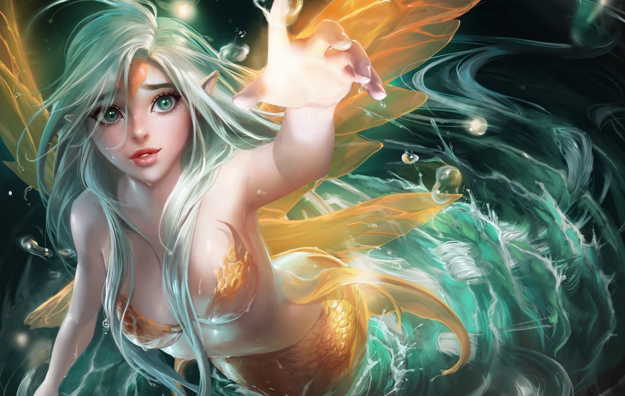 2000x1268 Beautiful Mermaid Faerie Wallpaper