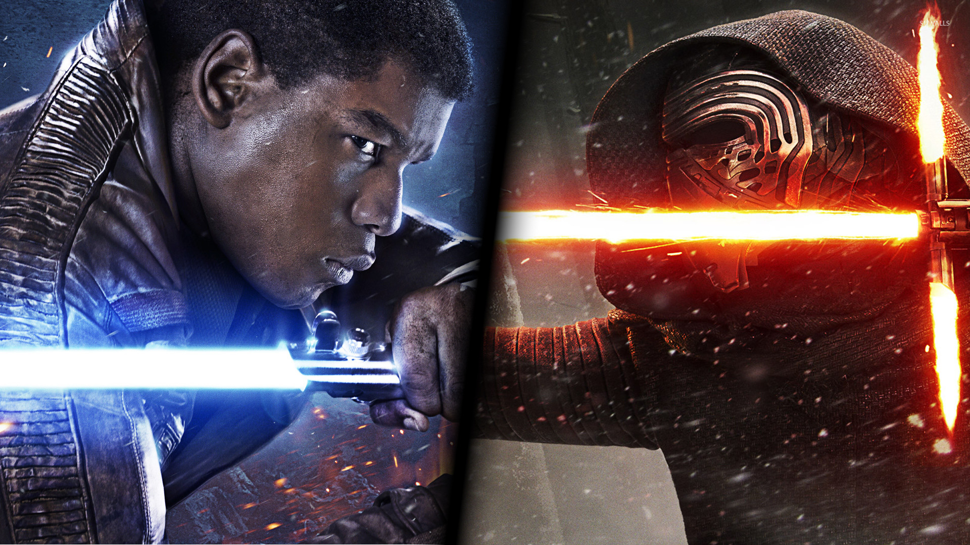 1920x1080 Finn vs Kylo Ren in Star Wars: The Force Awakens wallpaper