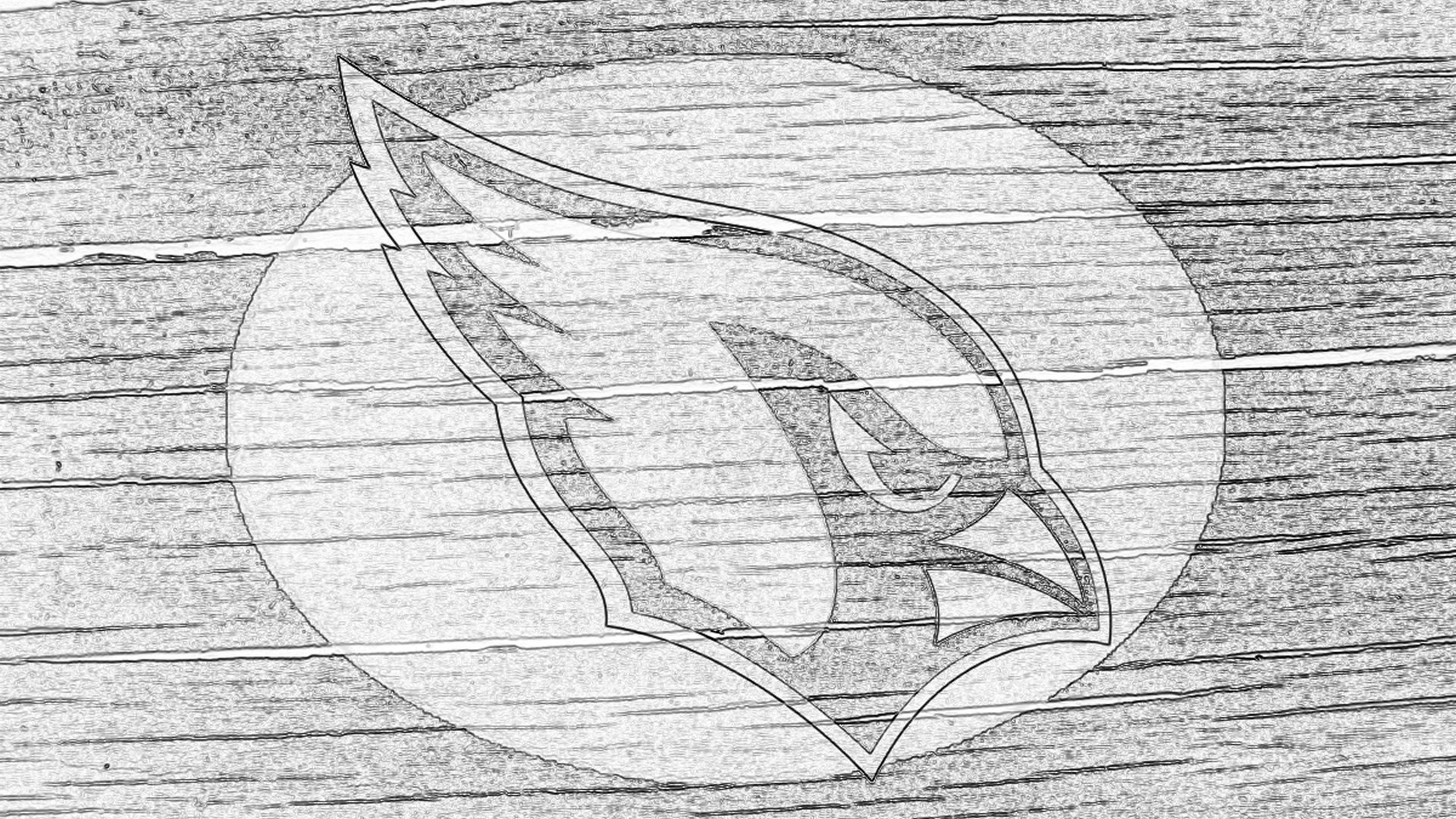 1920x1080 arizona cardinals logo sketched on wood