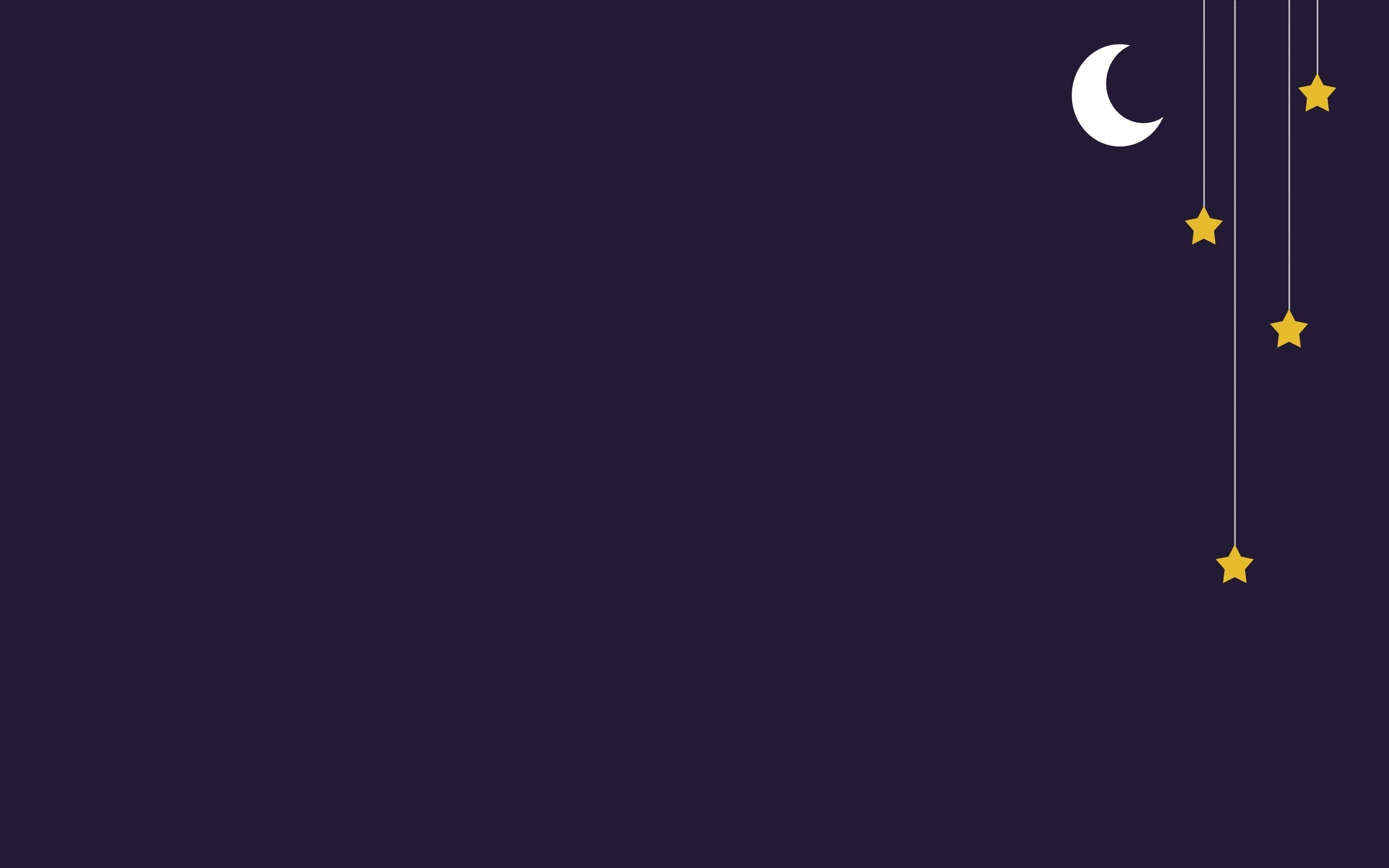 2560x1600 Minimalism Purple Background Stars Moon Patterns 