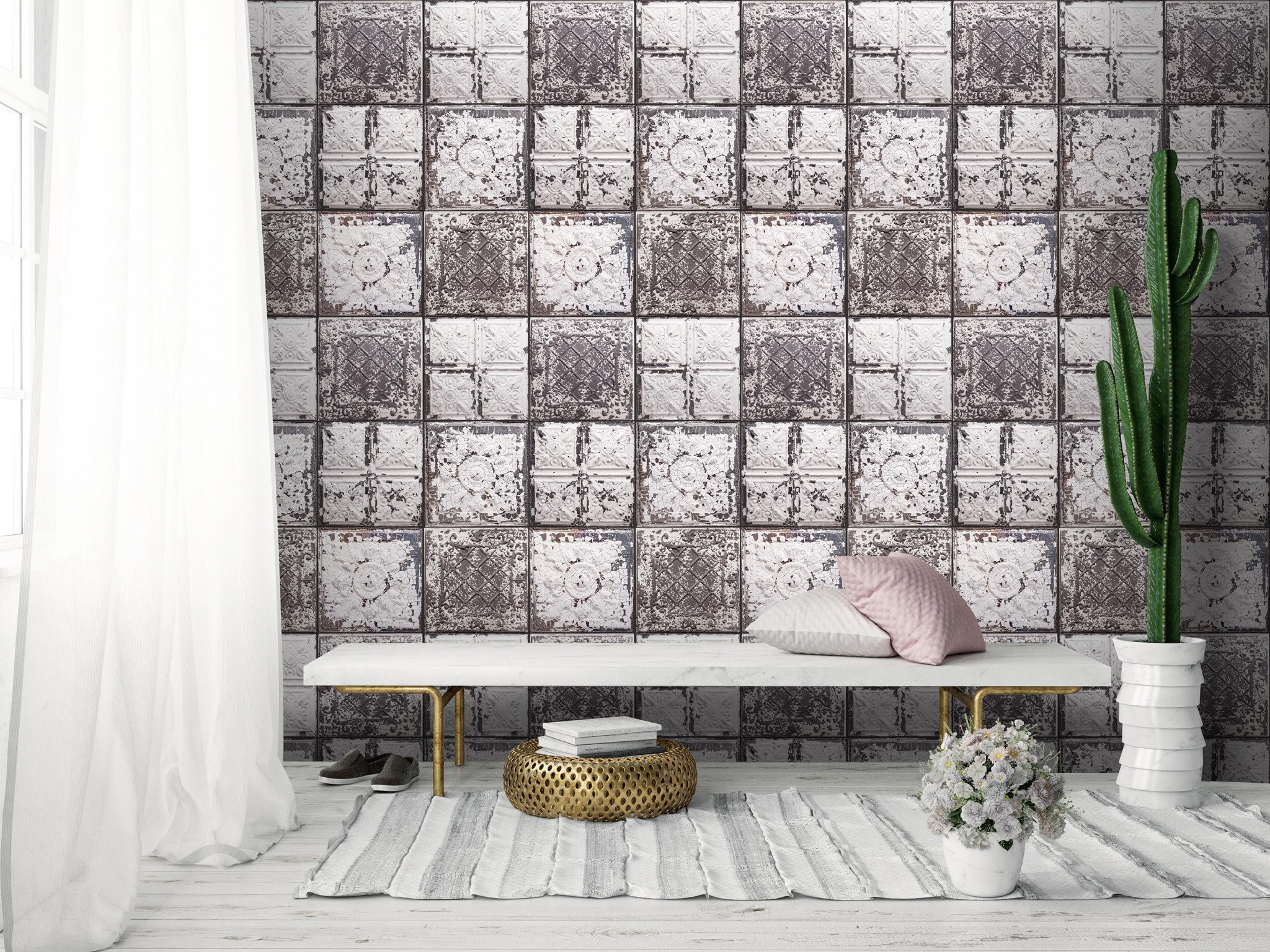 2048x1536 ... Tin Tiles Wallpaper Feature Wall-Woodchip & Magnolia-Contract Furniture  Store ...
