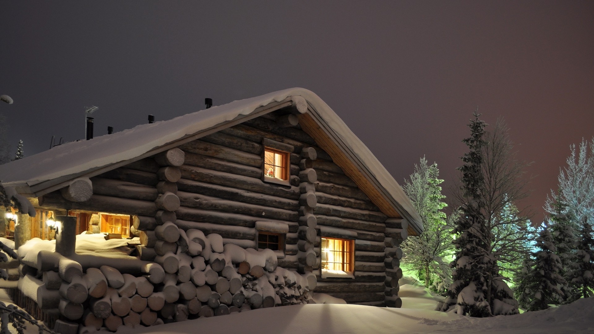1920x1080 Snowy Cabin wallpapers HD free - 397931