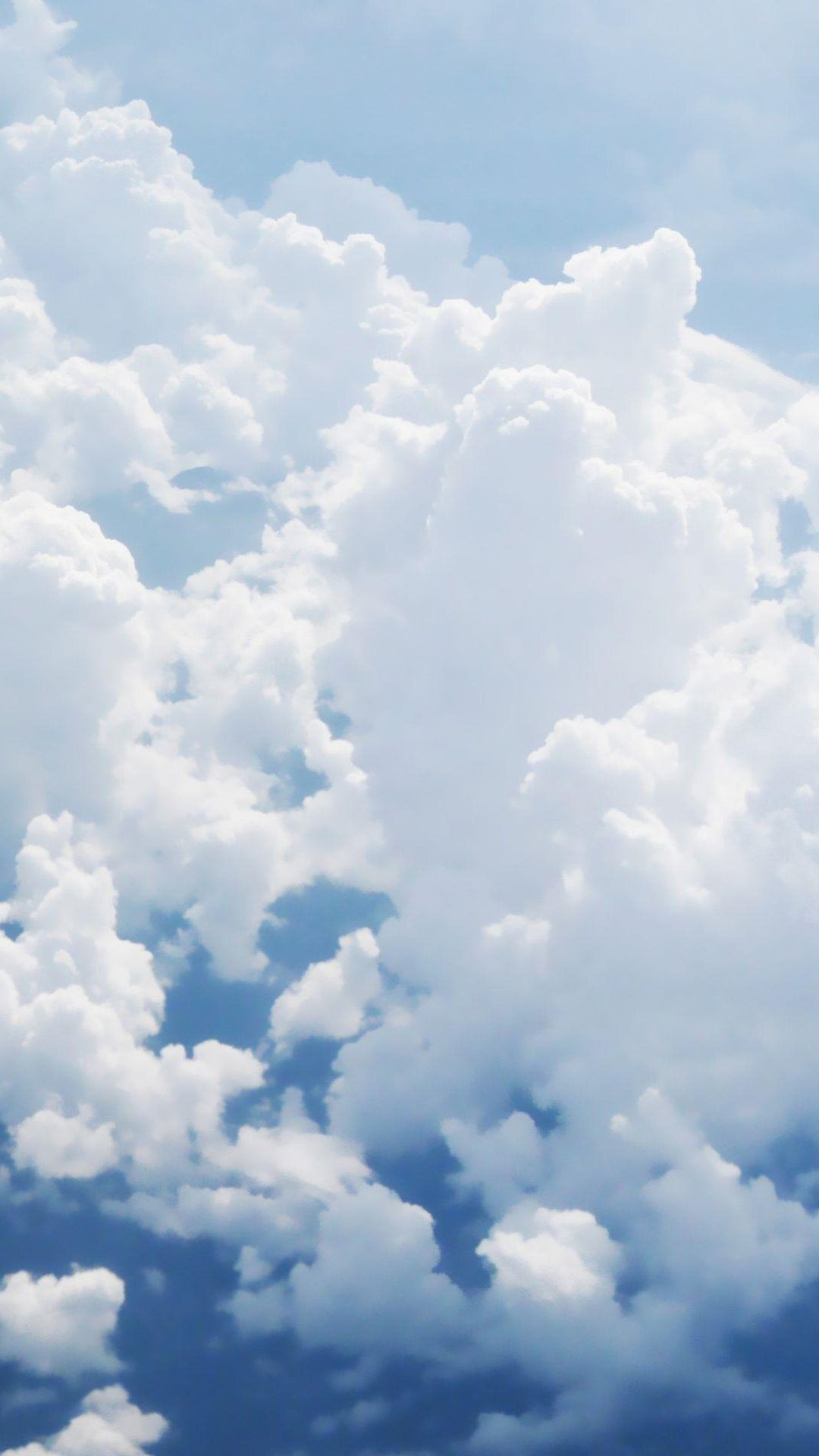 1080x1920 Puffy Clouds Baby Blue Sky Android Wallpaper