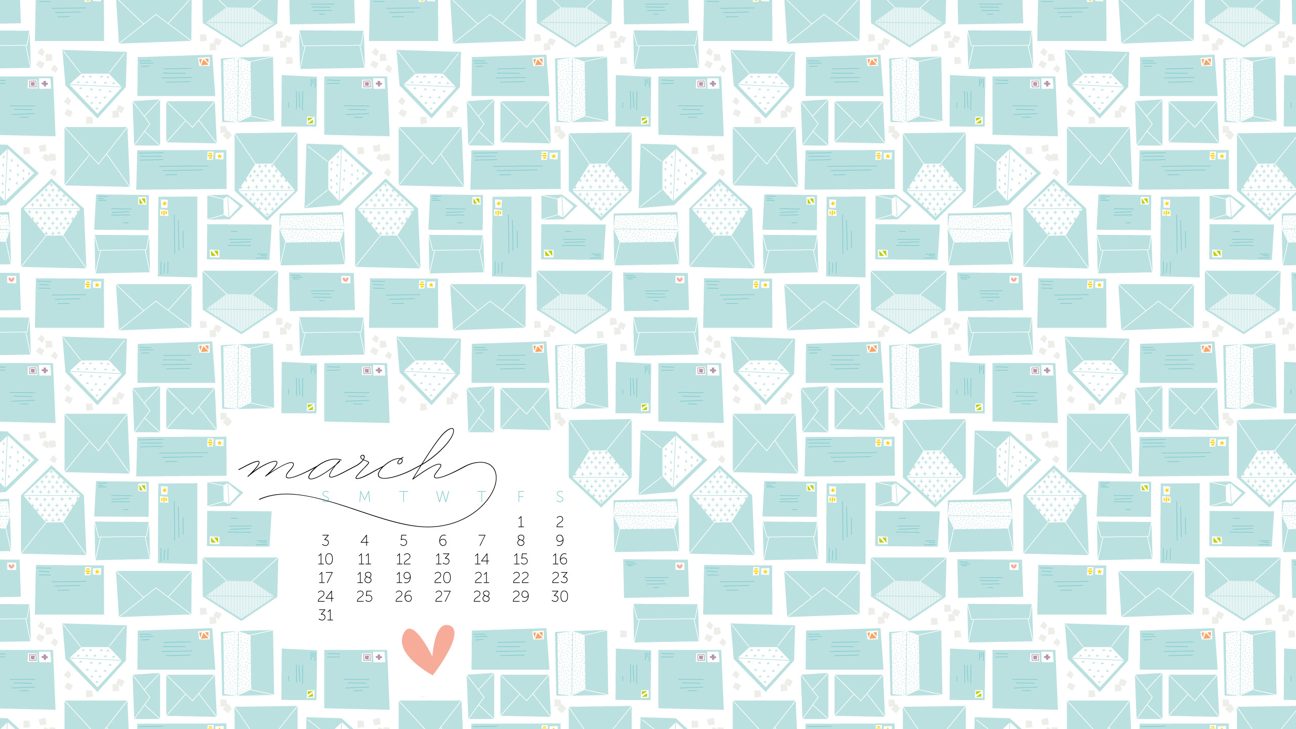 2560x1440 March 2017 Desktop Calendar Wallpaper | Paper Leaf