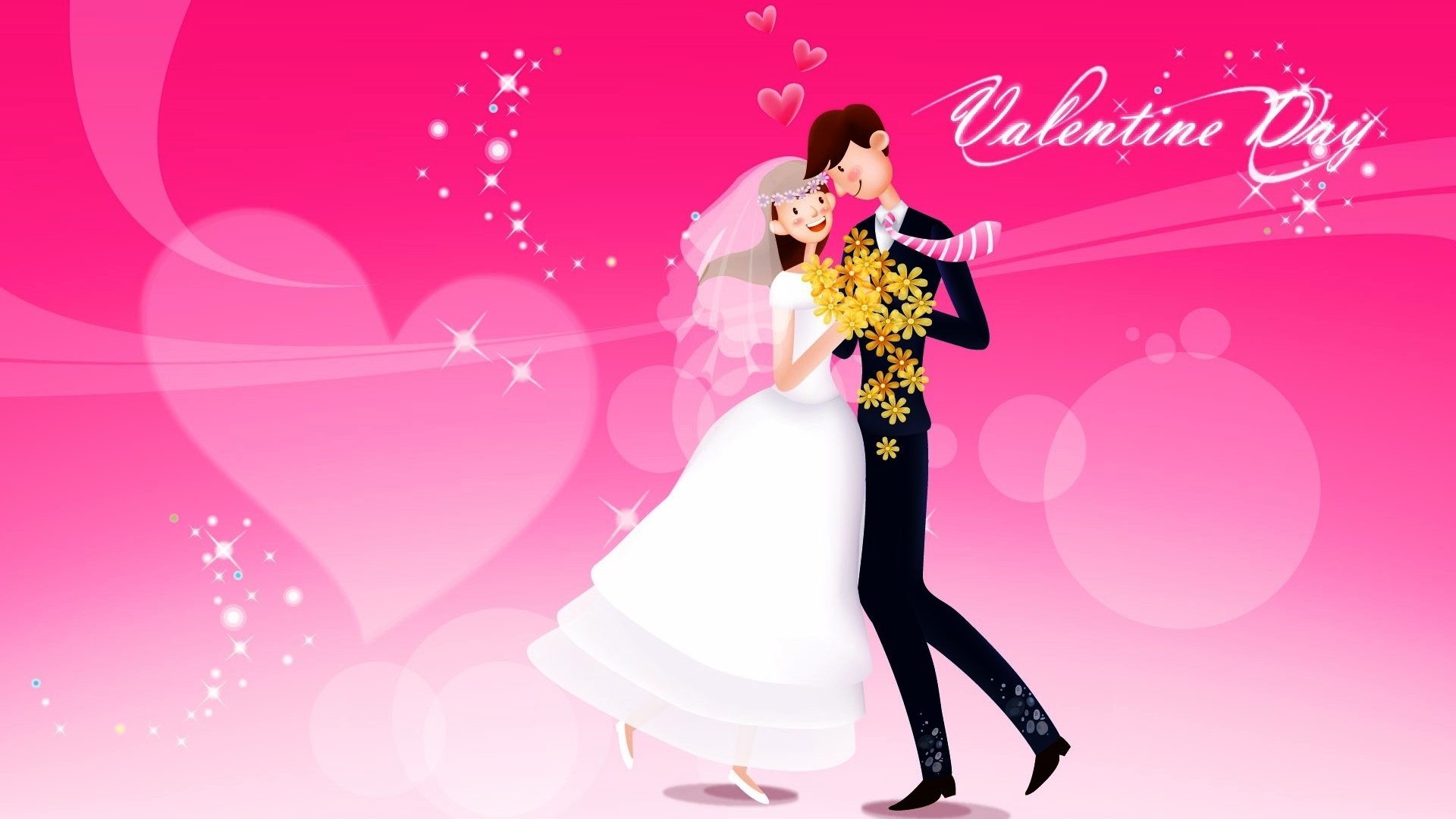 1920x1080 Cute Couple in Valentines Day Wallpaper Background