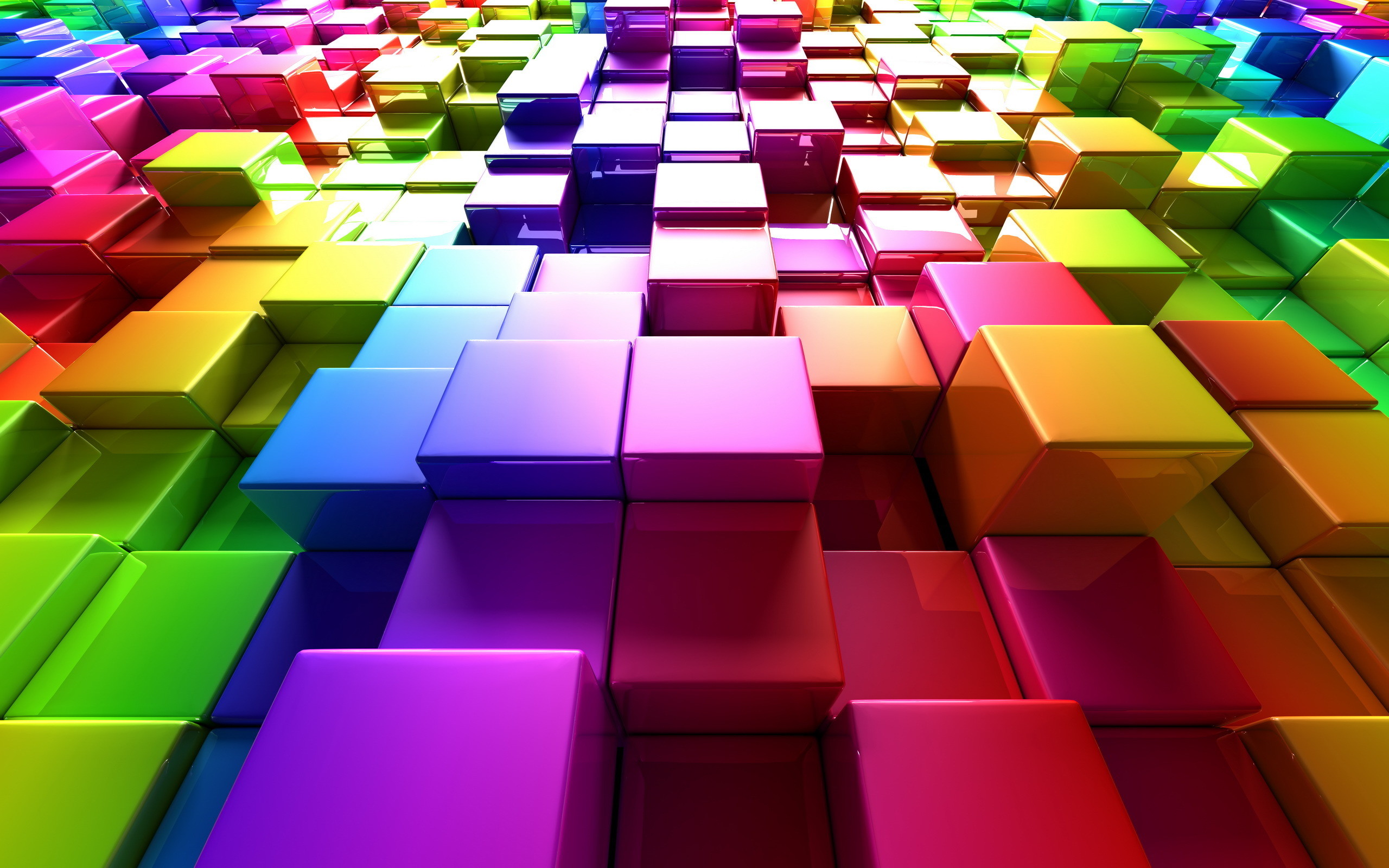 2560x1600 Colorful 3D Wallpaper HD. Colorful cubes