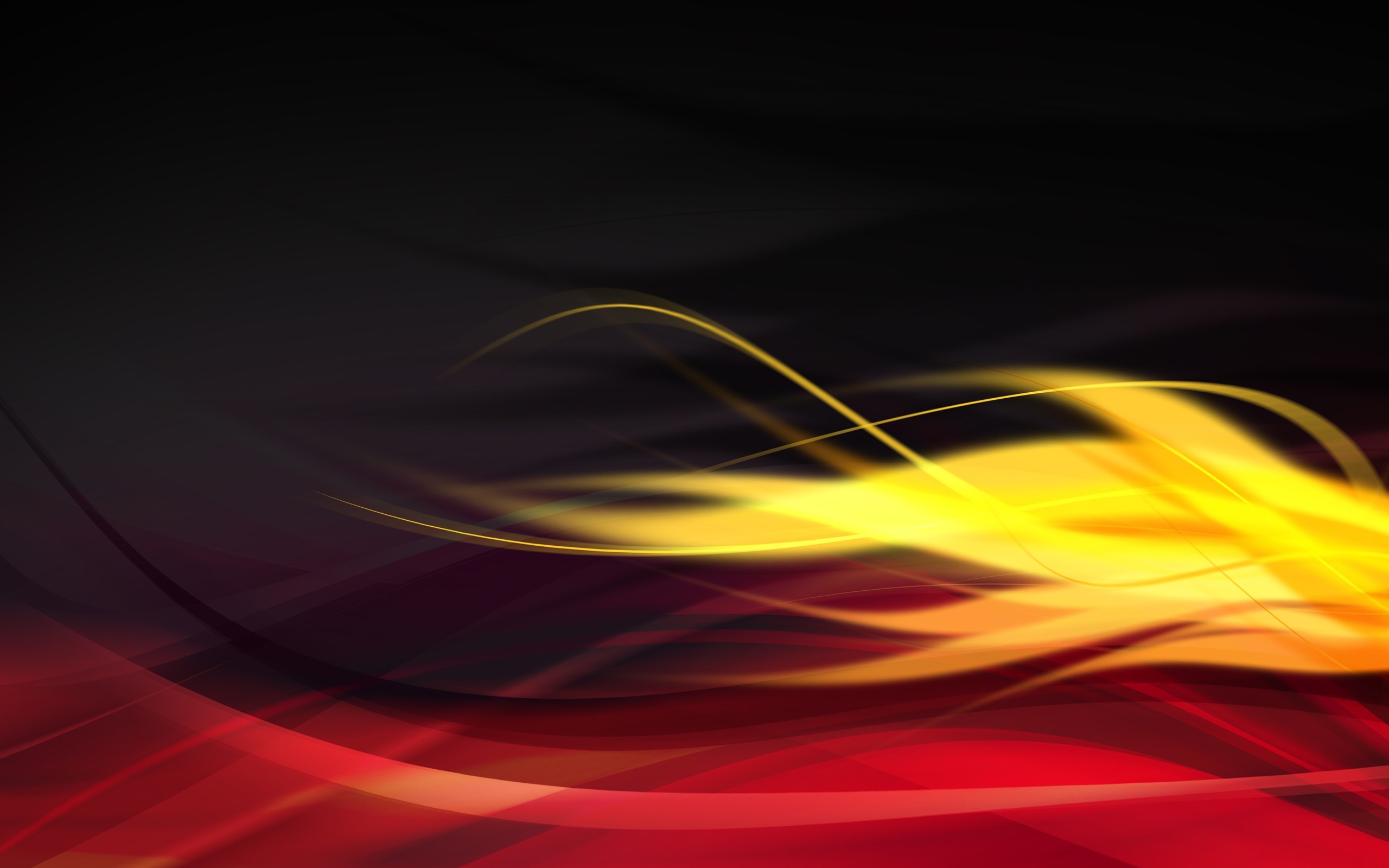 2560x1600 abstract, graphic design, wavy lines, red, yellow wallpapers hd