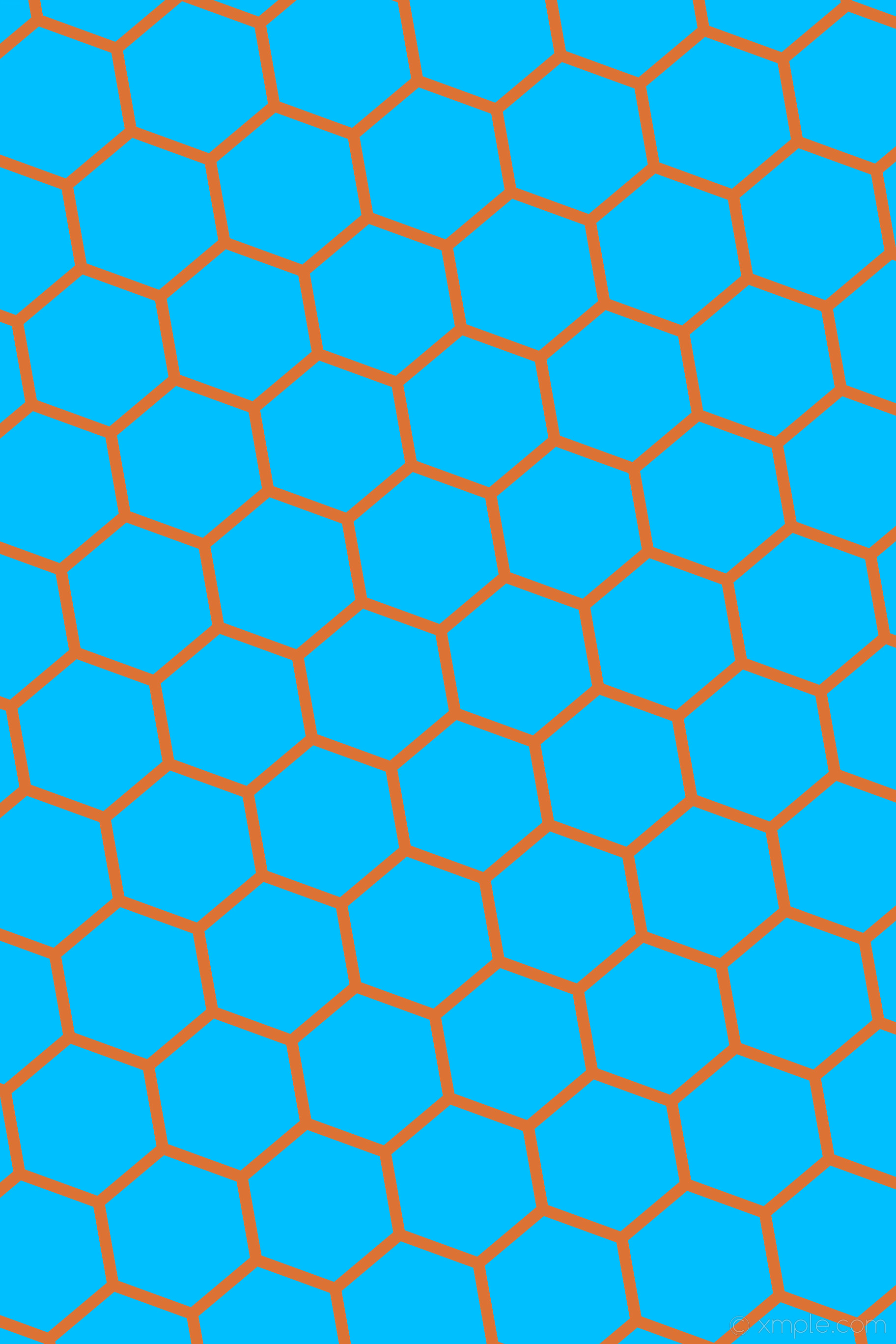 1824x2736 wallpaper beehive blue orange hexagon honeycomb deep sky blue #00bfff  #dc7234 diagonal 10Â°