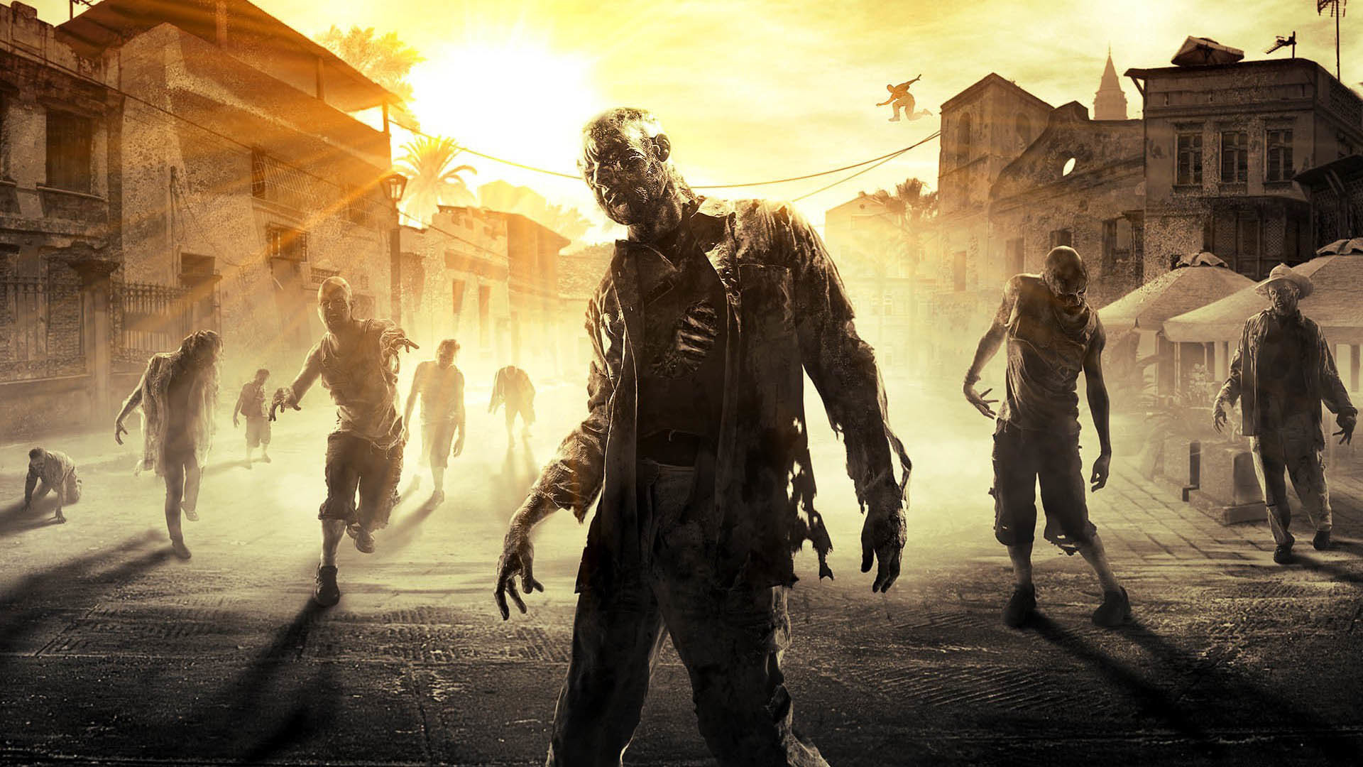 1920x1080 Zombies invade the Town  wallpaper