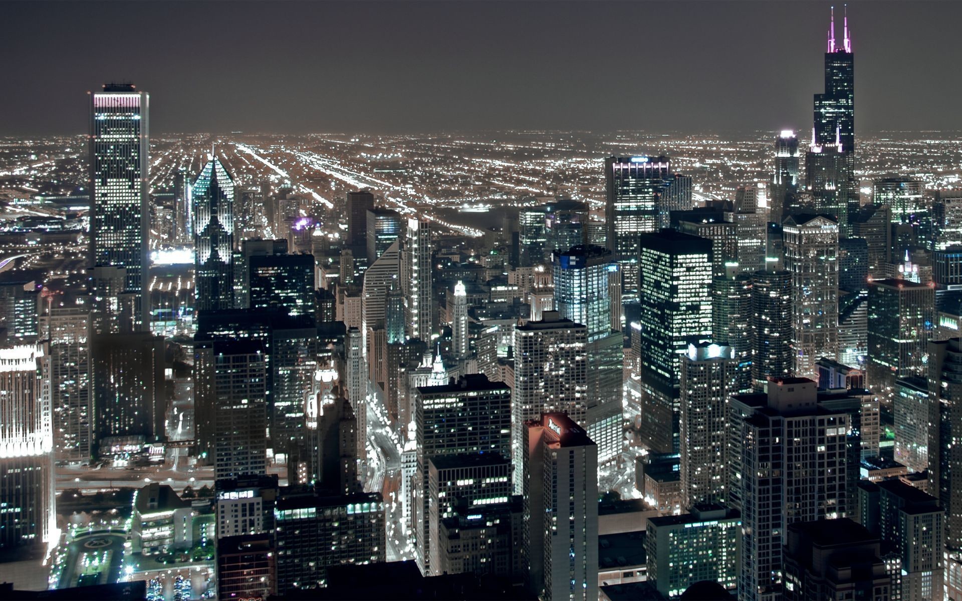 1920x1200 Chicago At Night Wallpaper Wide with High Definition Wallpaper  px  446.95 KB City Skyline Winter