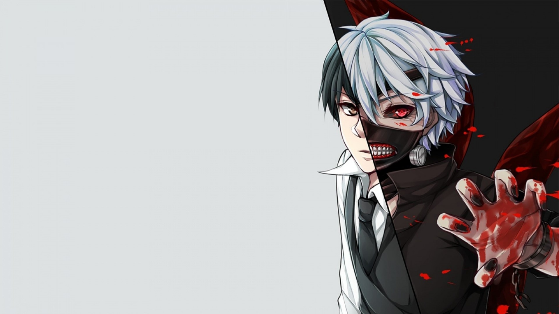 Ken Kaneki, 3D art, red eye, night, Sasaki Haise, Tokyo Ghoul, HD wallpaper