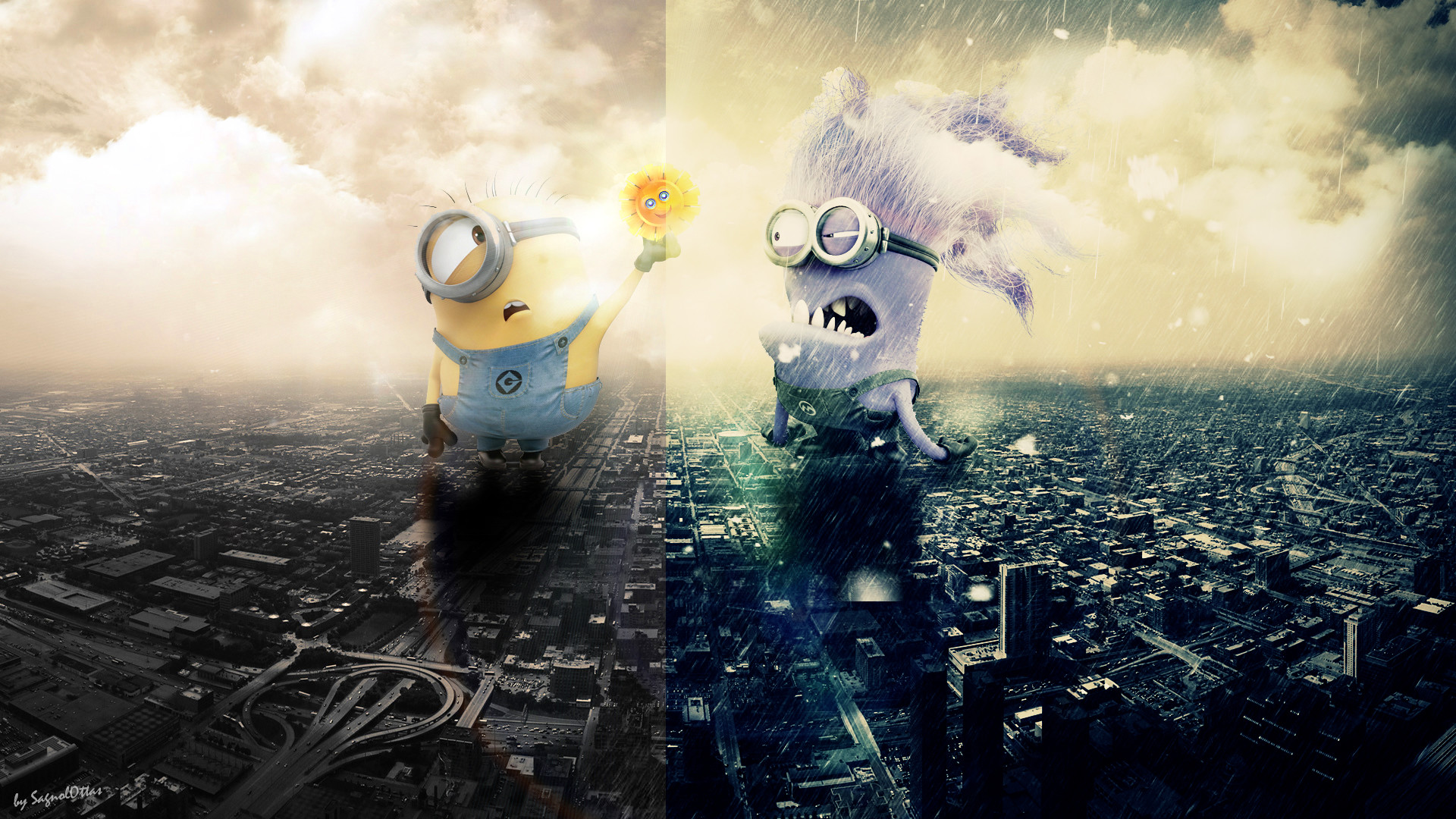 1920x1080 weather minions wallpaper by sagnolthegangster customization wallpaper  