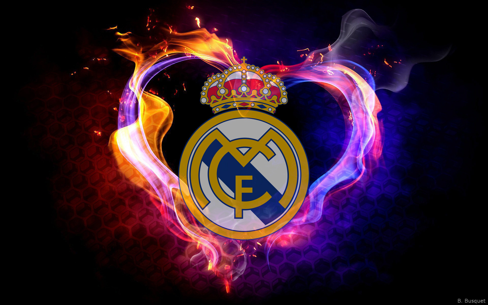 1920x1200 Real Madrid wallpaper with fire