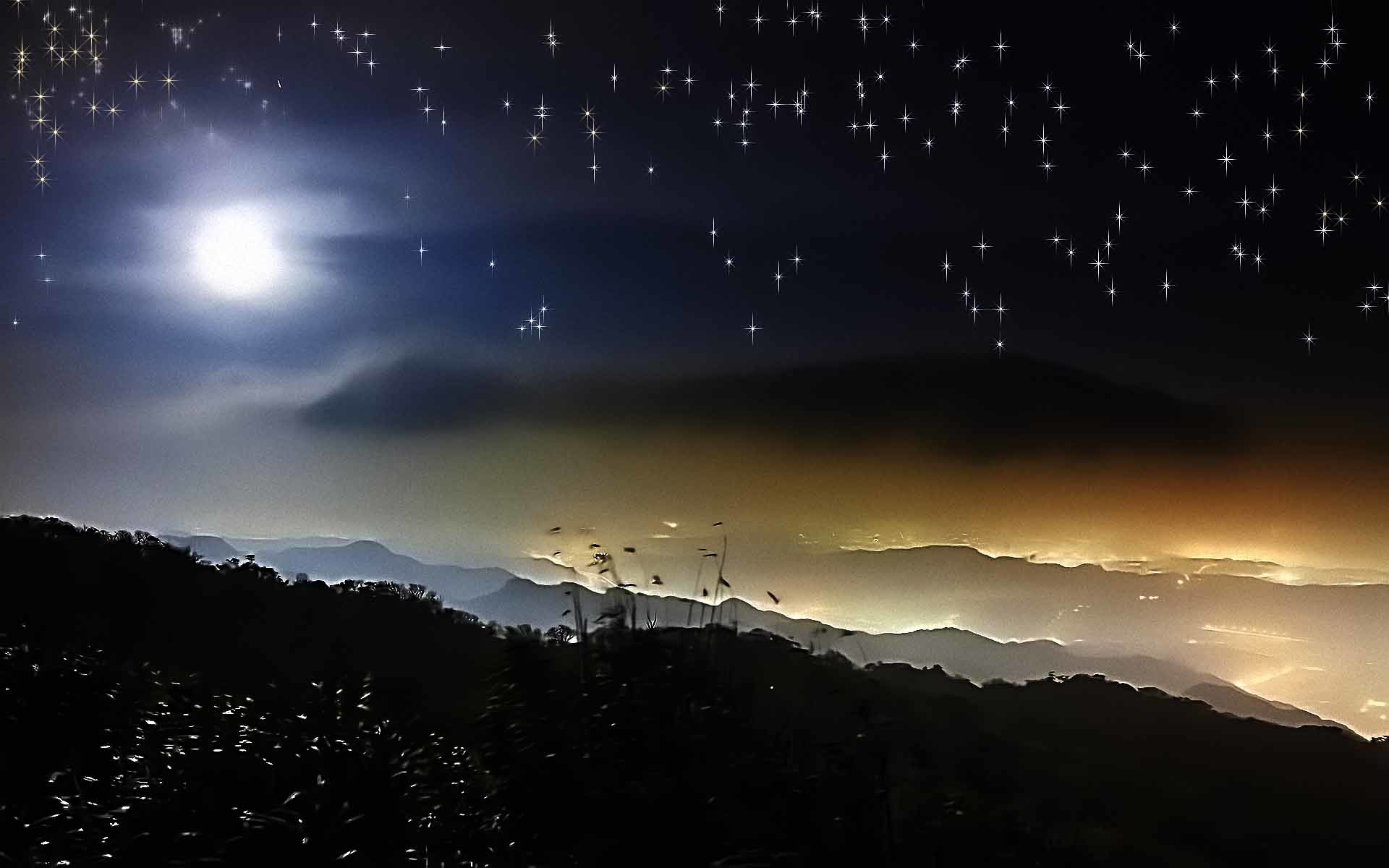 1920x1200 Starry Night Sky With Moon