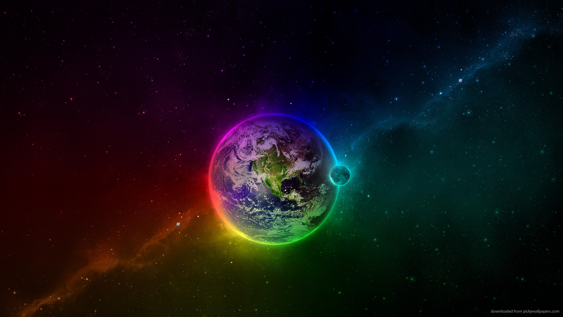 1920x1080 Rainbow Earth picture