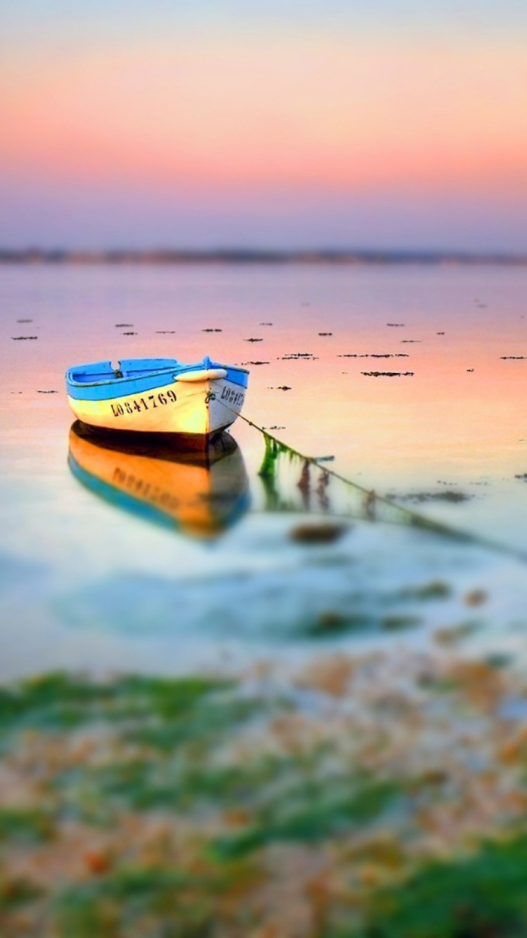 1080x1920 Boat On Lake Tilt Shift iPhone 6 wallpaper
