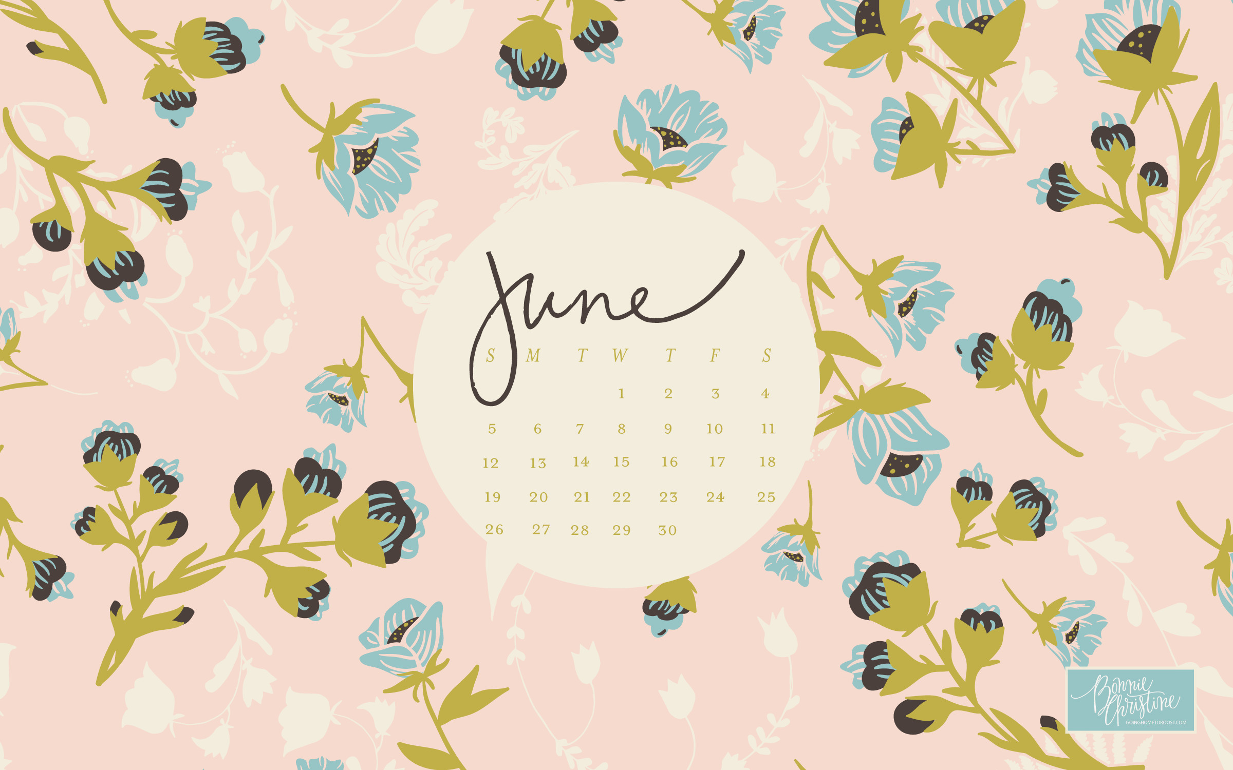 2400x1500 Floral Desktop Backgrounds for June by Bonnie Christine (3)