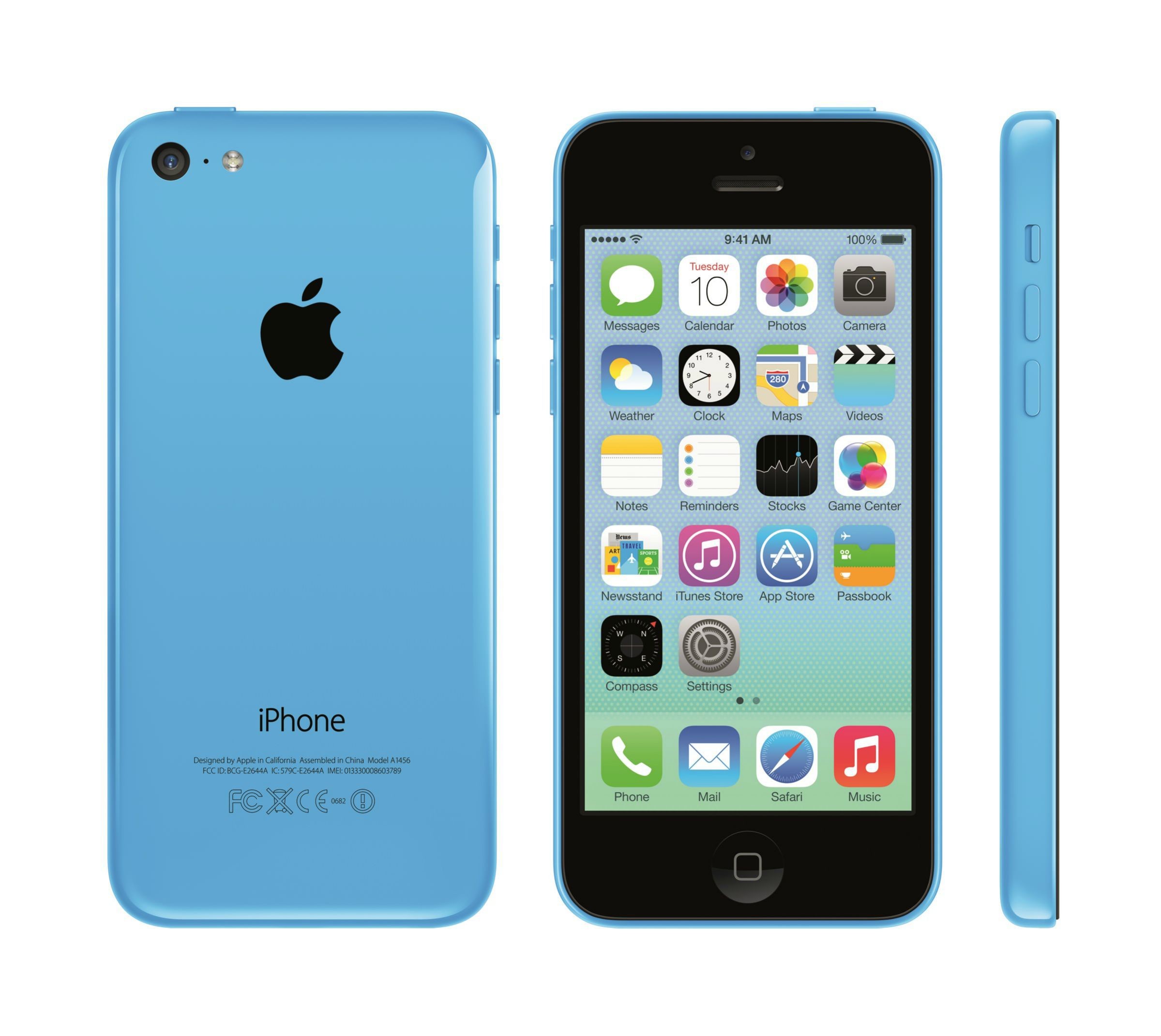 2399x2141 Iphone 5C blue on a white background