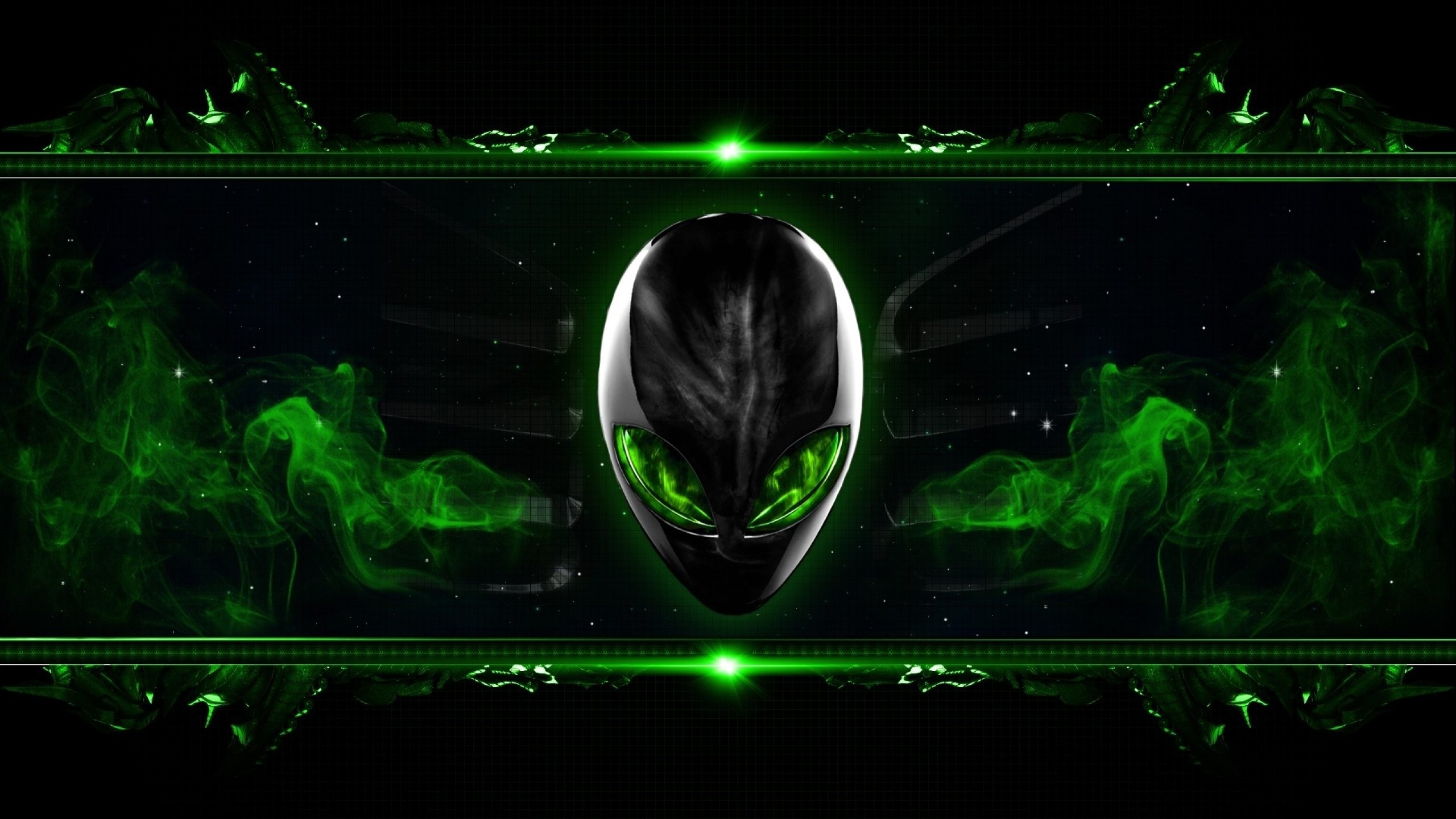 2560x1440 Technology - Alienware Technology Green Wallpaper