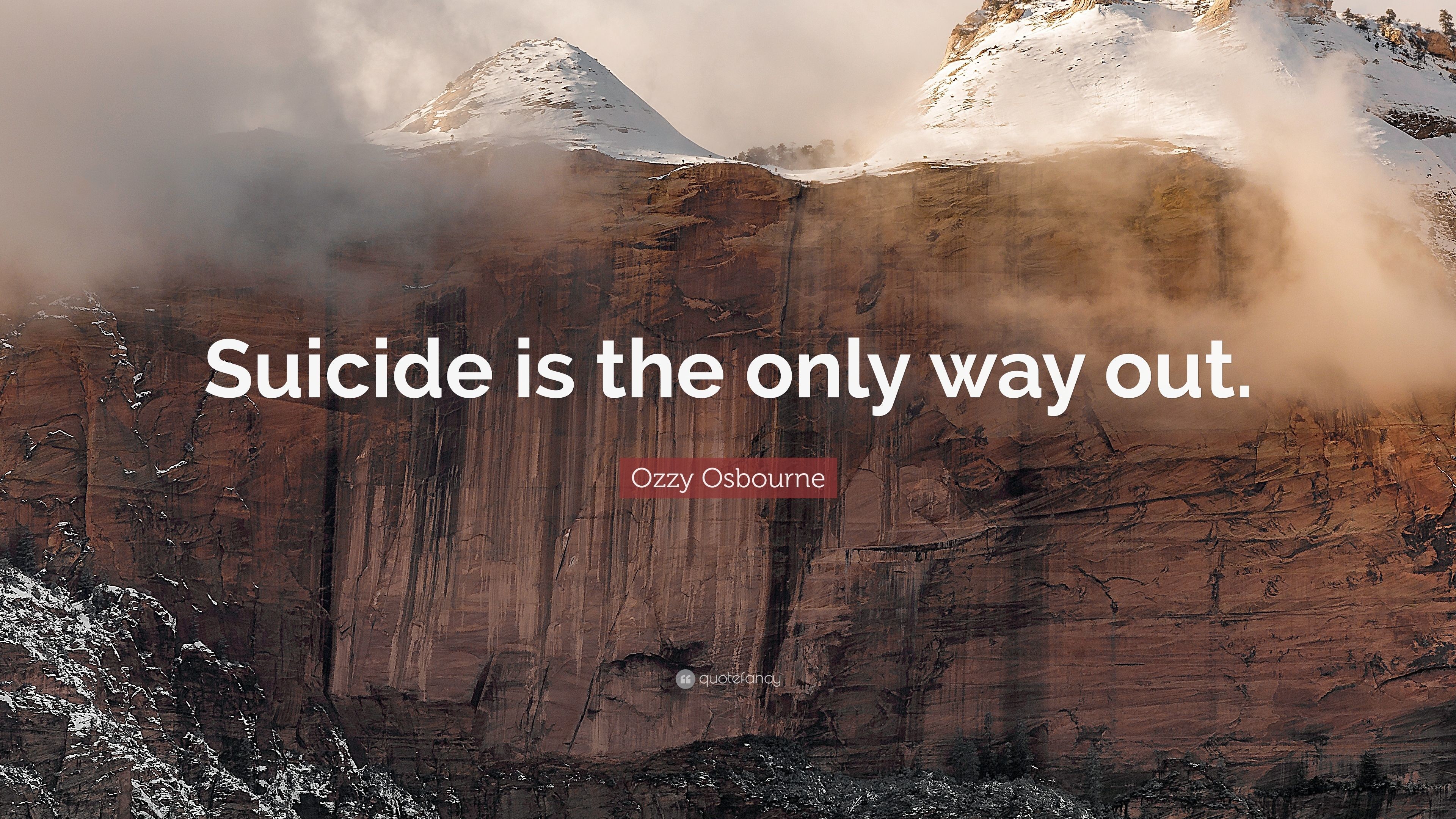 3840x2160 Ozzy Osbourne Quote: “Suicide is the only way out.”