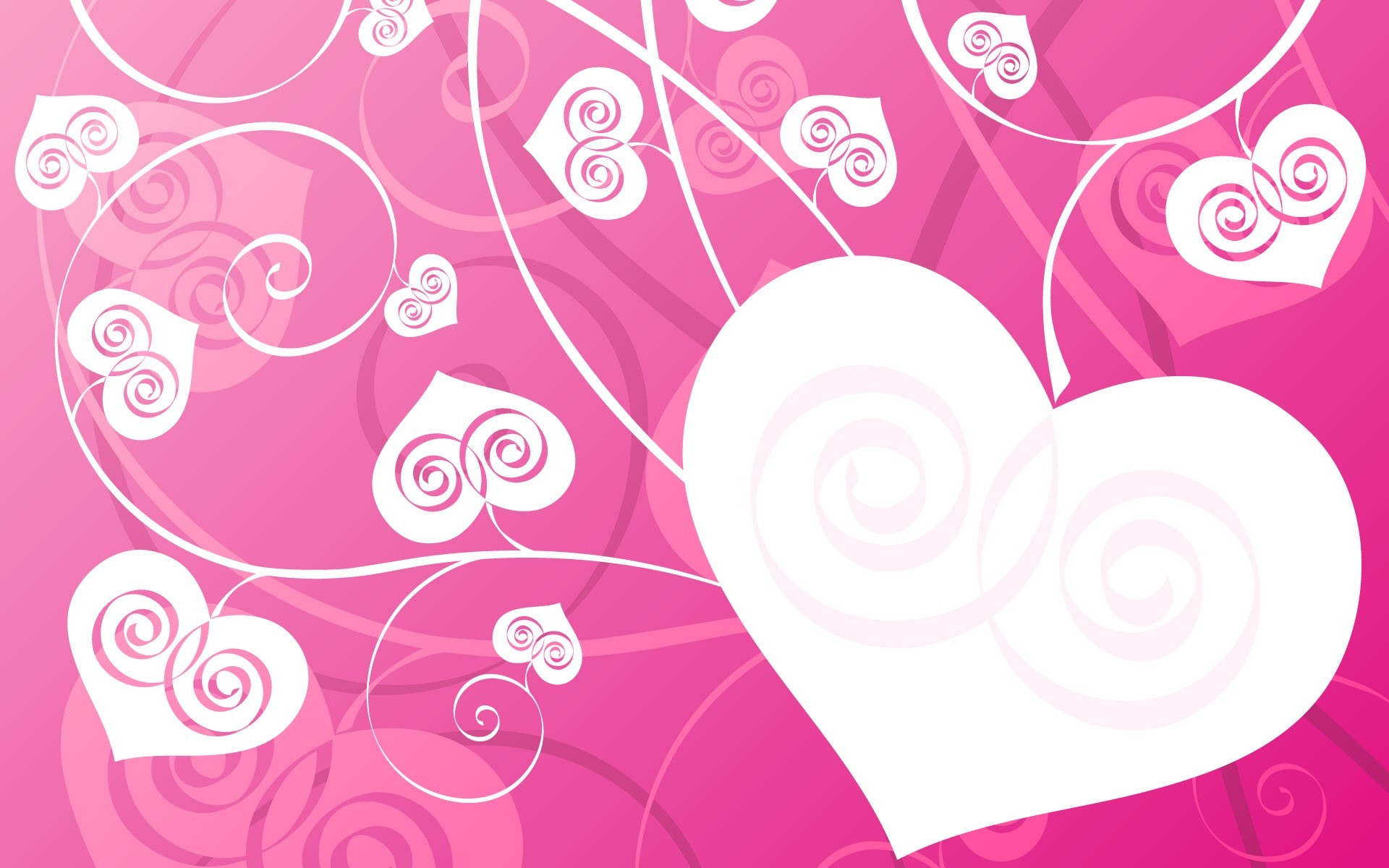 1920x1200 Pink Love hearts PPT Backgrounds