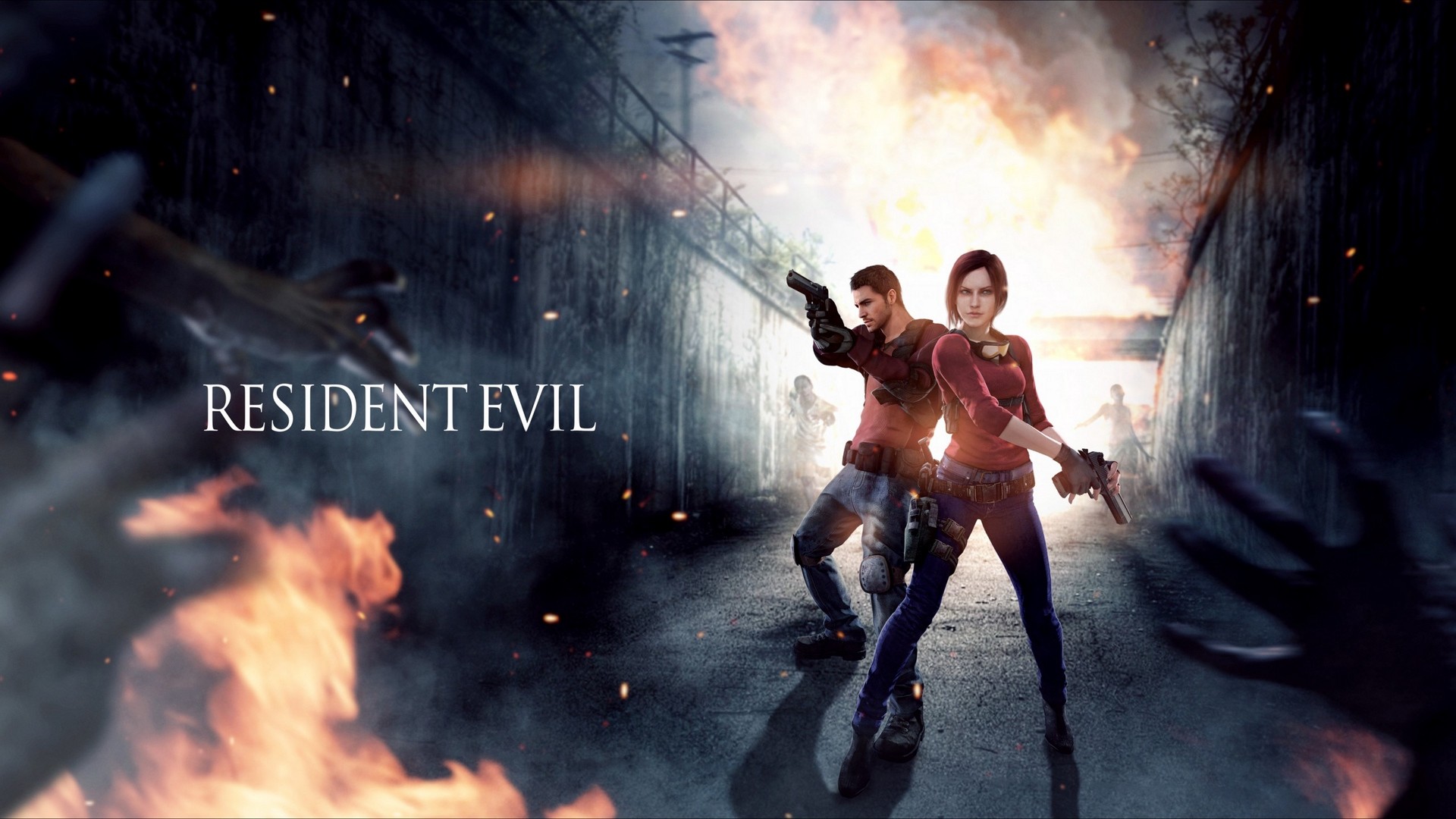 1920x1080  Wallpaper resident evil, claire redfield, chris redfield