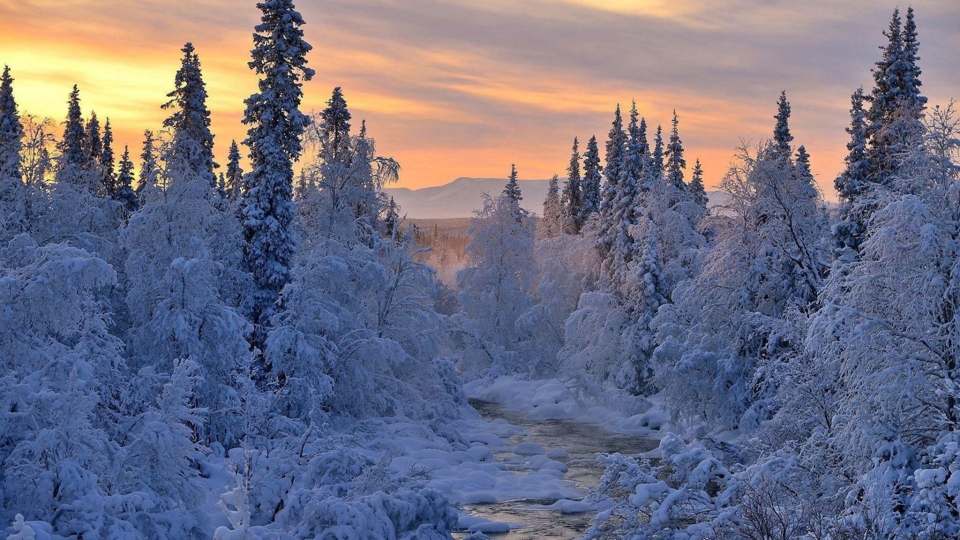 1920x1080 Rivers - Landscape River Winter Sunset Snow Beautiful Nature Hd Wallpapers  Free Download for HD 16