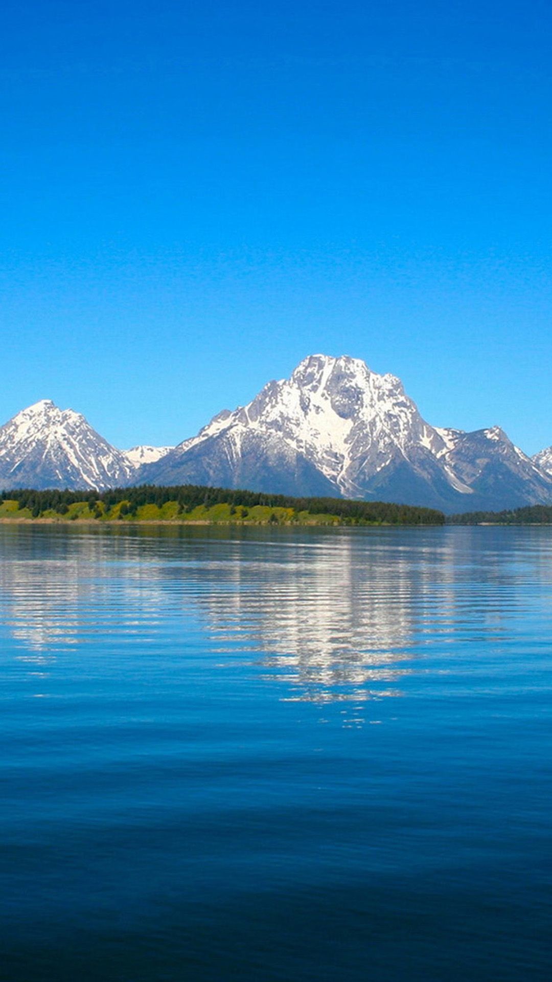 1080x1920 Nature Pure Blue Sky Peaceful Mountain Lake Landscape #iPhone #6 #plus # wallpaper