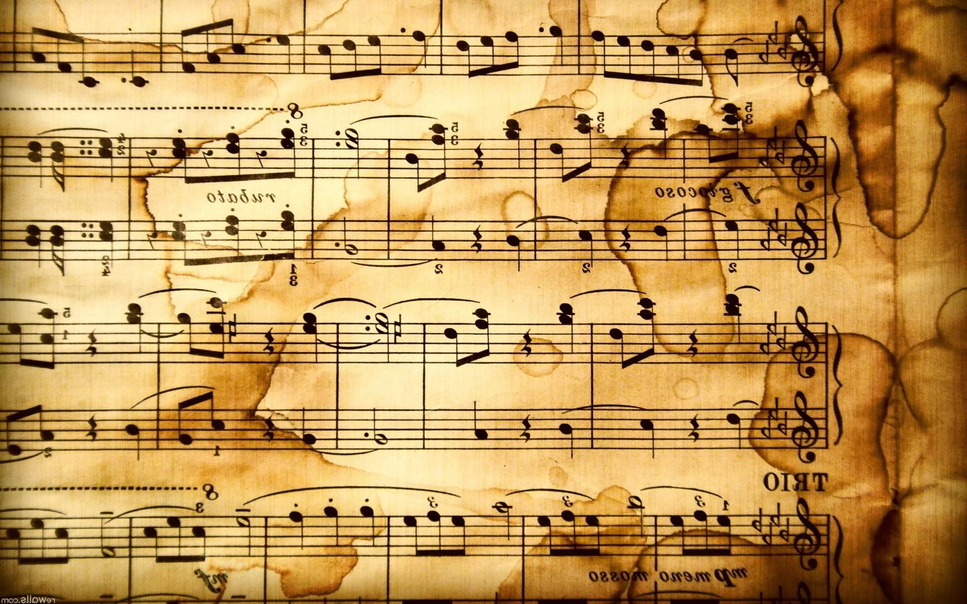 1920x1200 Rustic HD Music Notes Wallpaper