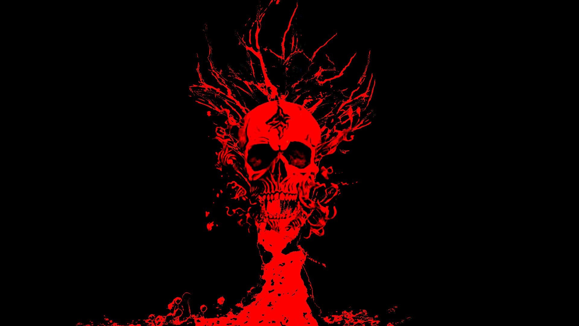 1920x1080 Dark - Skull Red Hell Dark Scary Horror Wallpaper