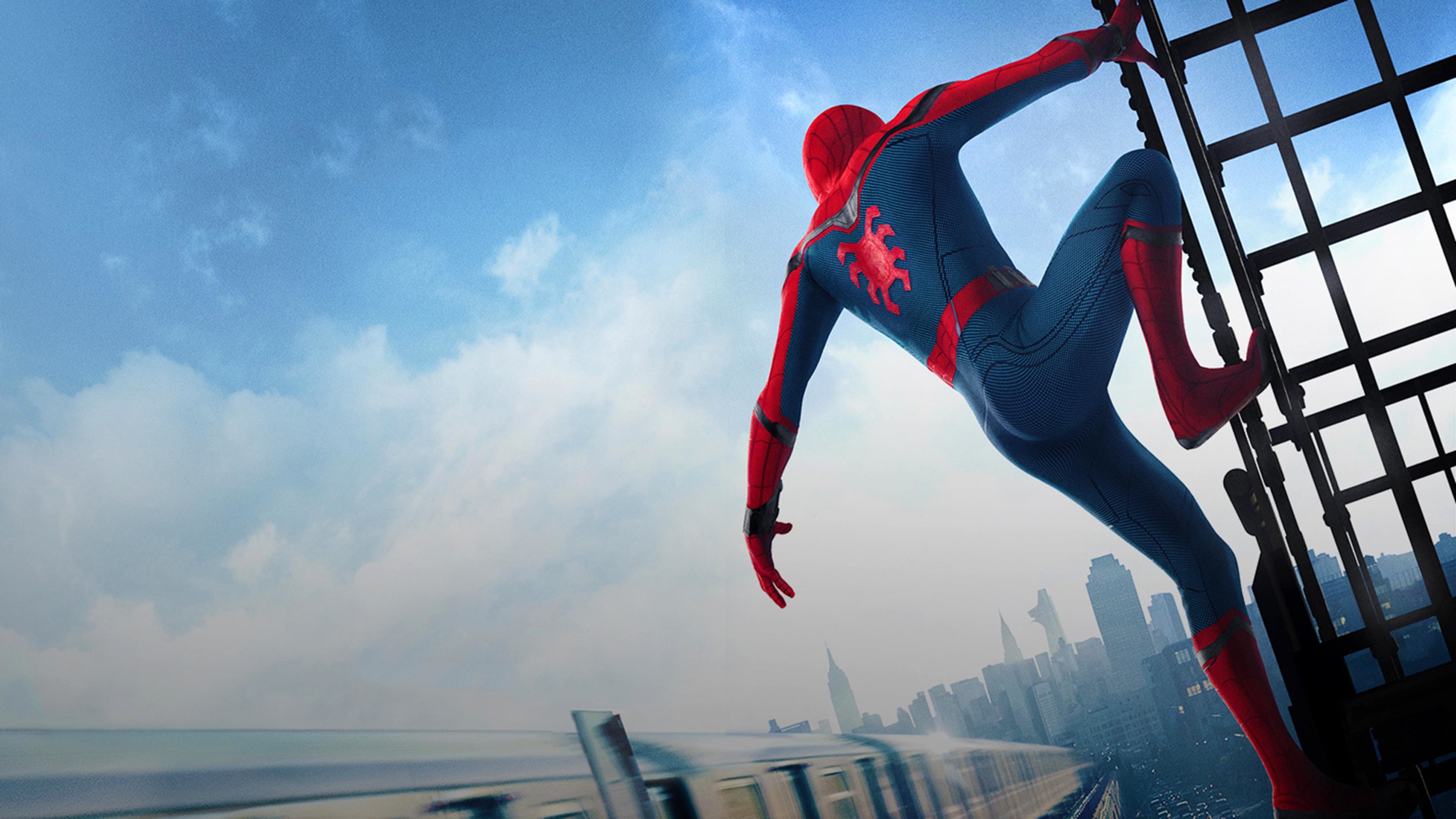 3840x2160 Spider-Man climbing building - Spider-Man: Homecoming  wallpaper