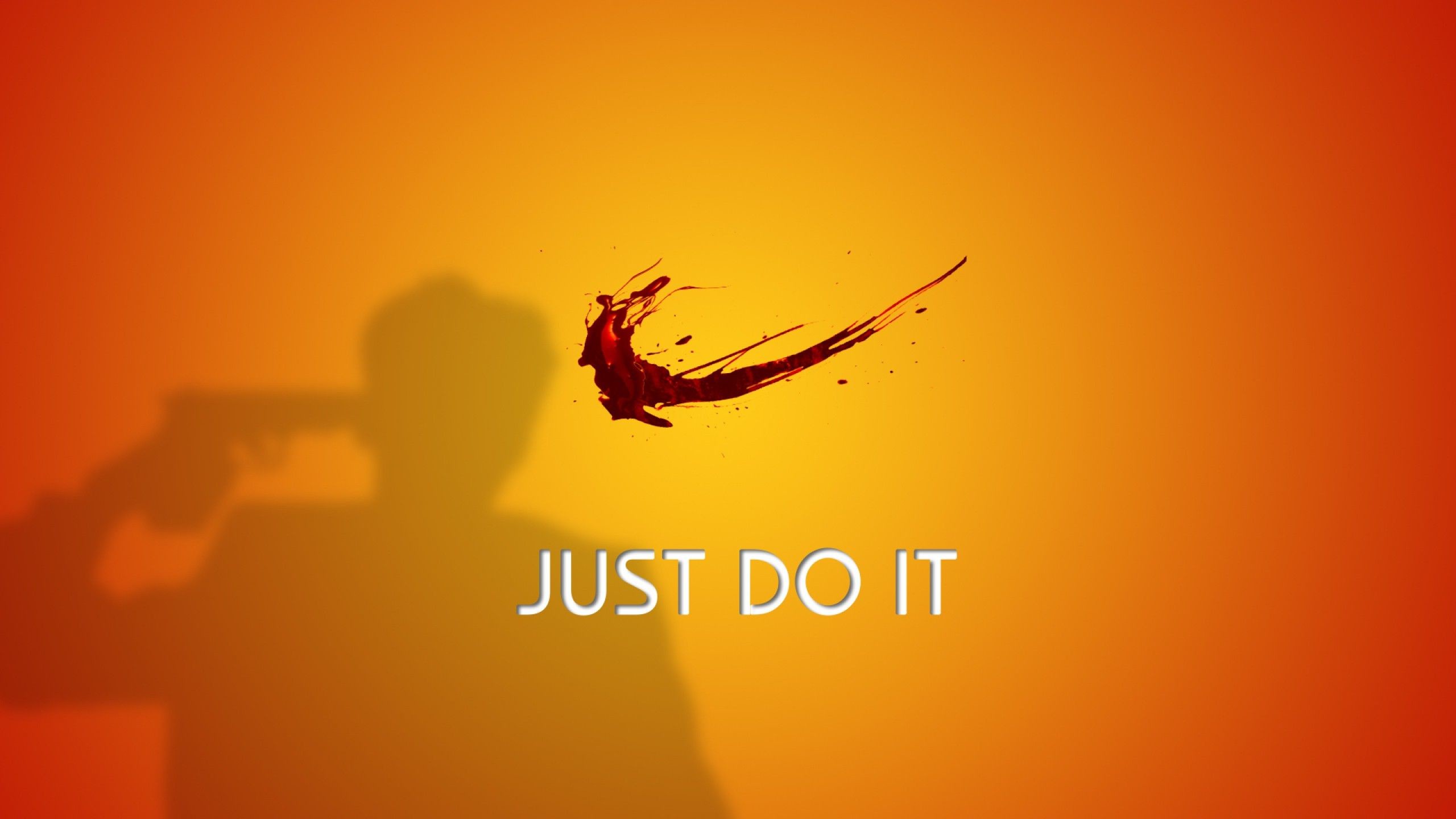 2560x1440 Wallpapers Suicide Just Do It Blood Nike Yellow  .