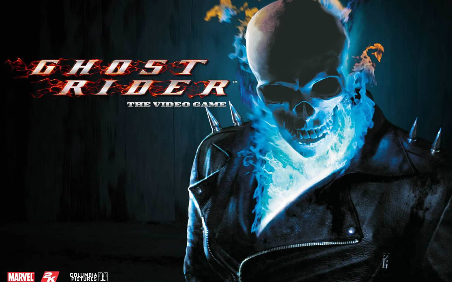 1920x1200 Blue Flame Skull - Superhero Games Wallpaper Image featuring Ghost .