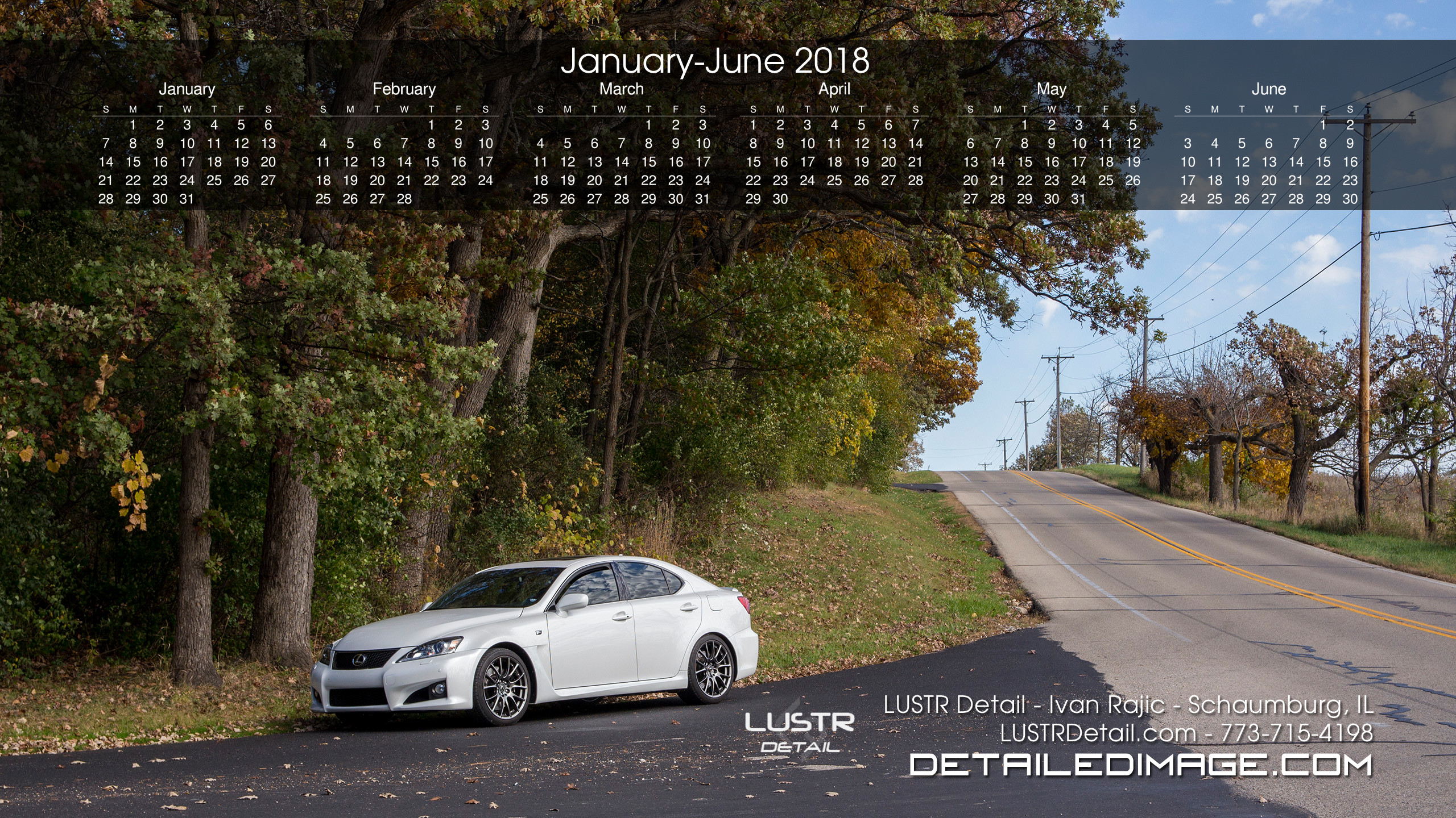 2560x1440 January - June 2018. Download Calendar | Download Wallpaper