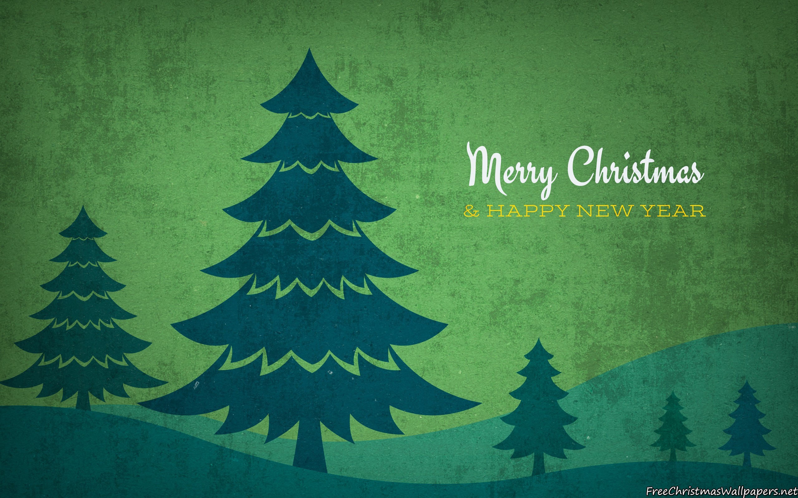 2560x1600 Download Vintage Christmas Trees Background Wallpaper